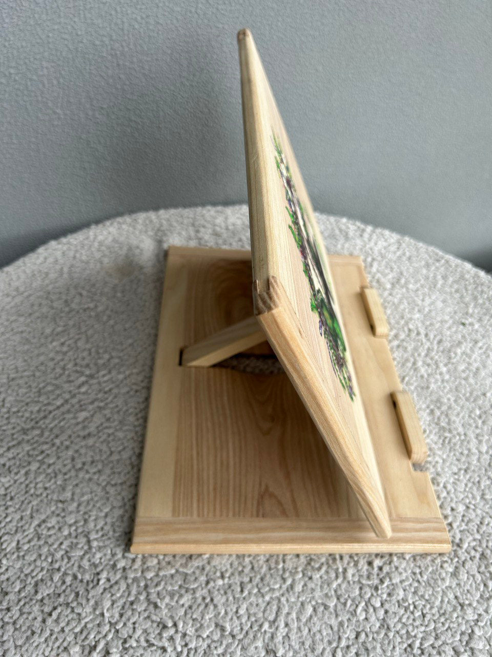 Natural Ash Wood Grimoire Stand – Adjustable & Handmade