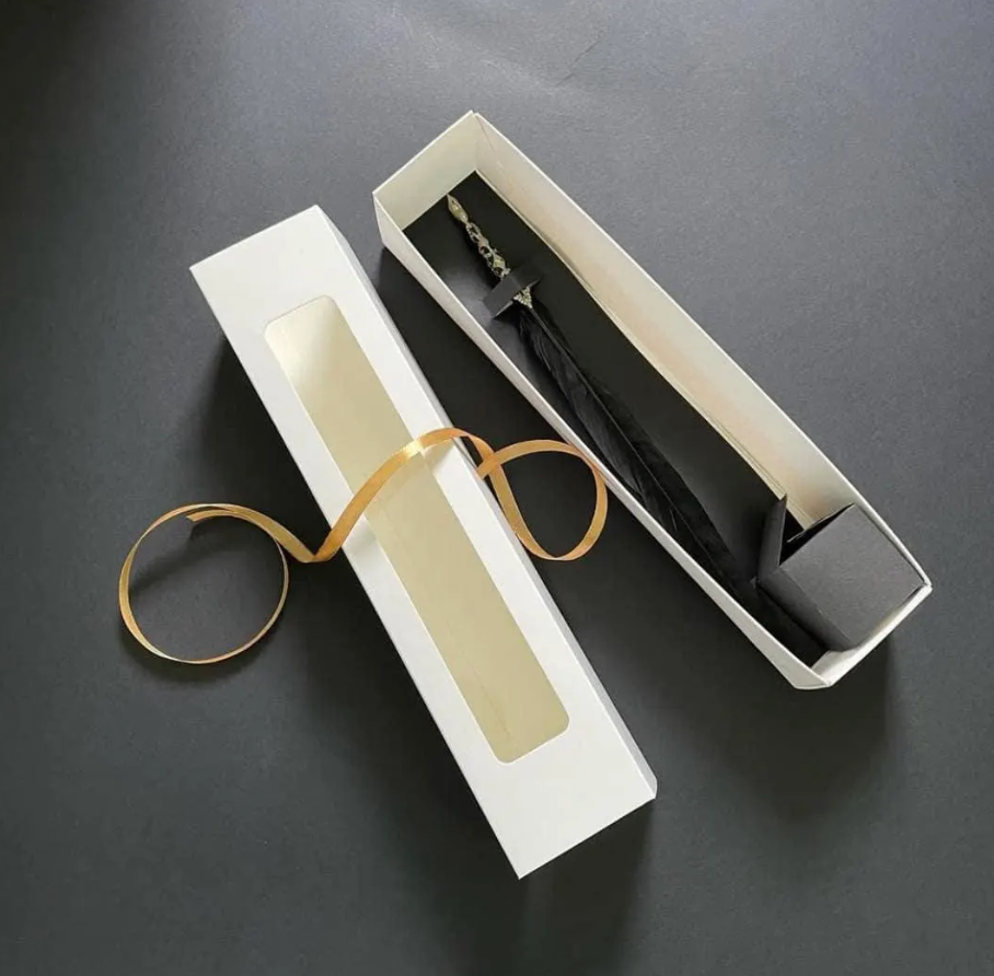 Black Goose Feather Quill Pen – Magical Writing Tool for Witchcraft & Grimoires