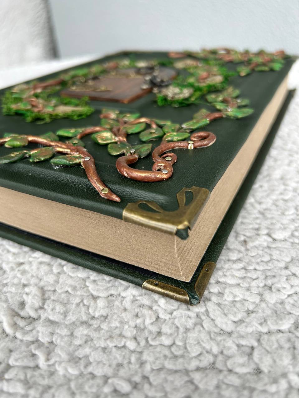 Secret Garden – A4 Handmade Enchanted Leather Grimoire with Miniature Door