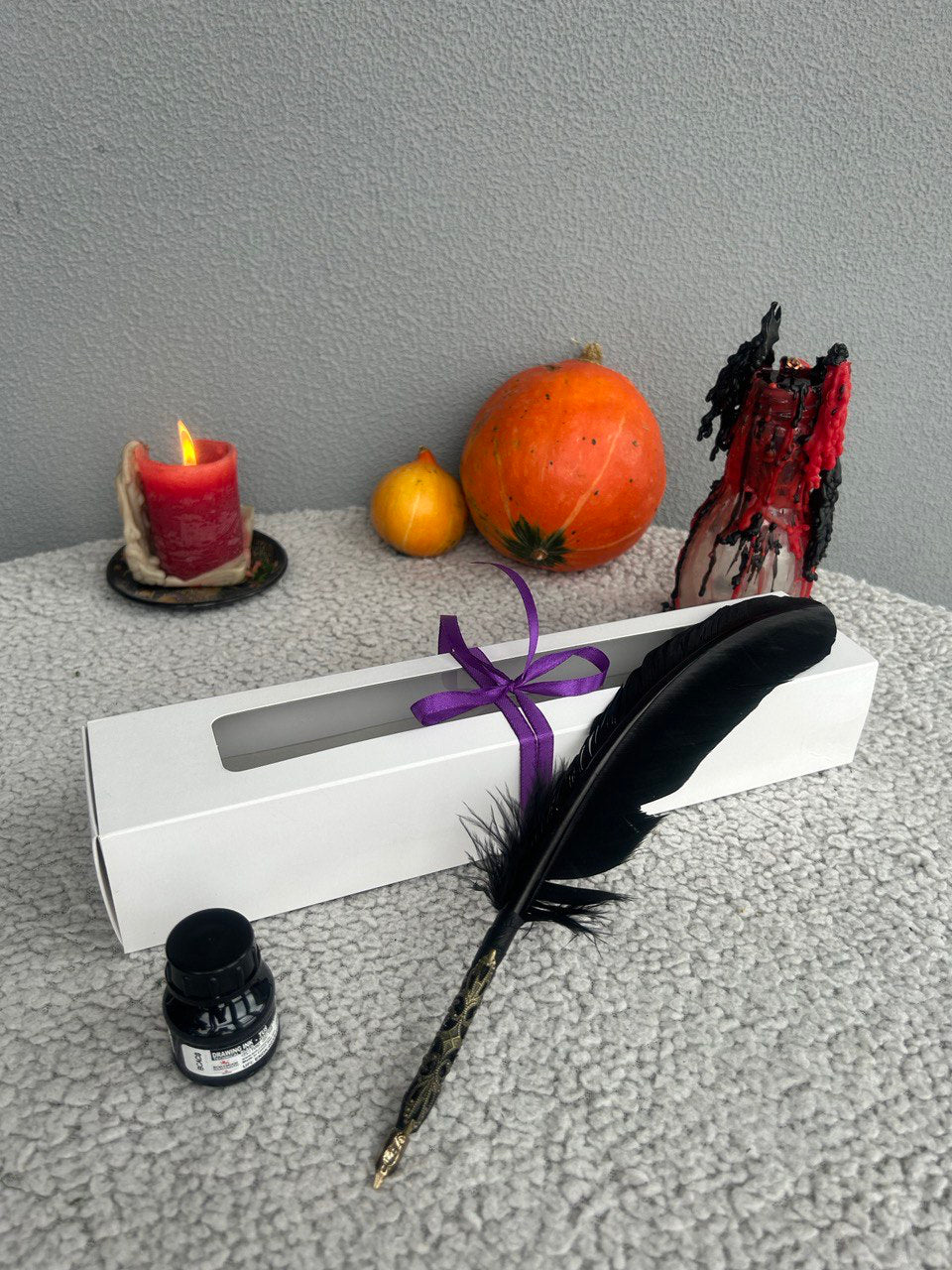 Black Goose Feather Quill Pen – Magical Writing Tool for Witchcraft & Grimoires