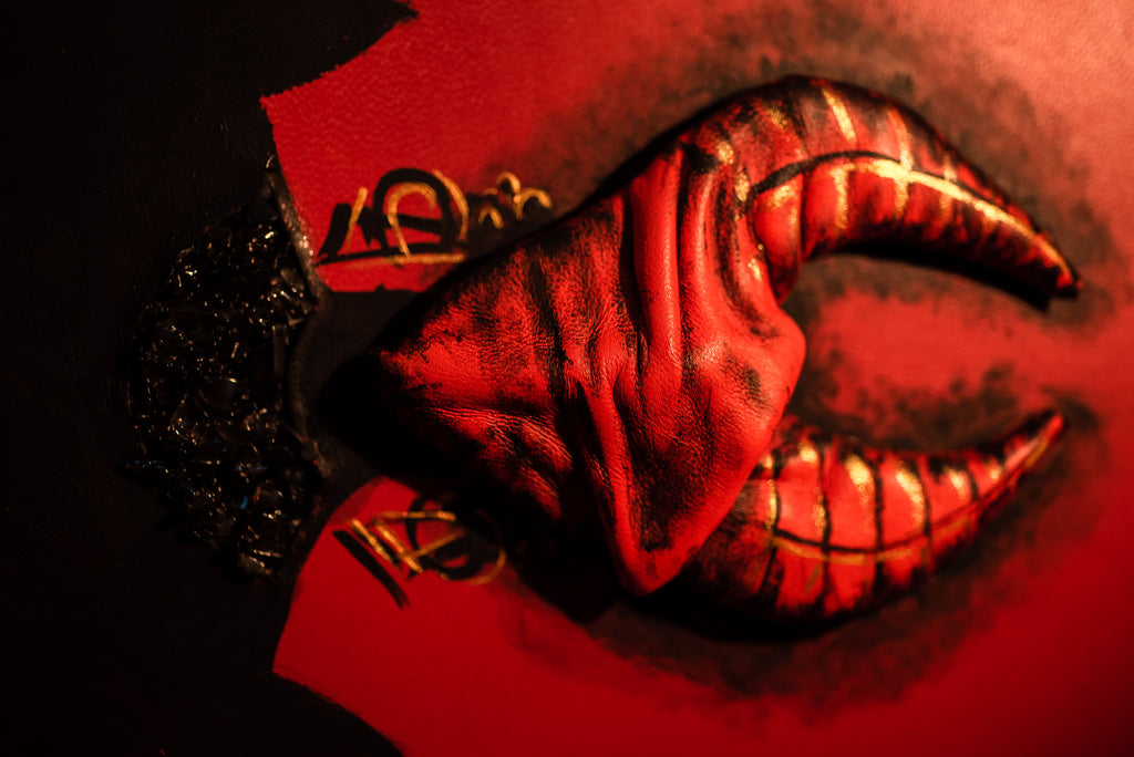 Red Priestess Grimoire | Lilith Demon Leather Book of Shadows | Horned Goddess Dark Magic Journal