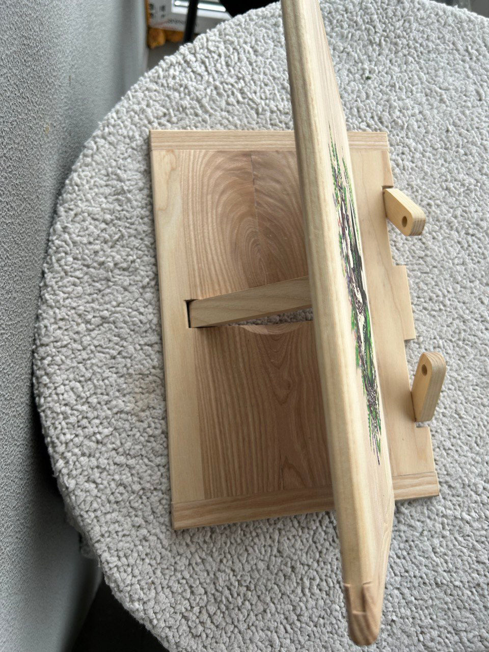 Natural Ash Wood Grimoire Stand – Adjustable & Handmade