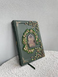 Secret Garden – A4 Handmade Enchanted Leather Grimoire with Miniature Door