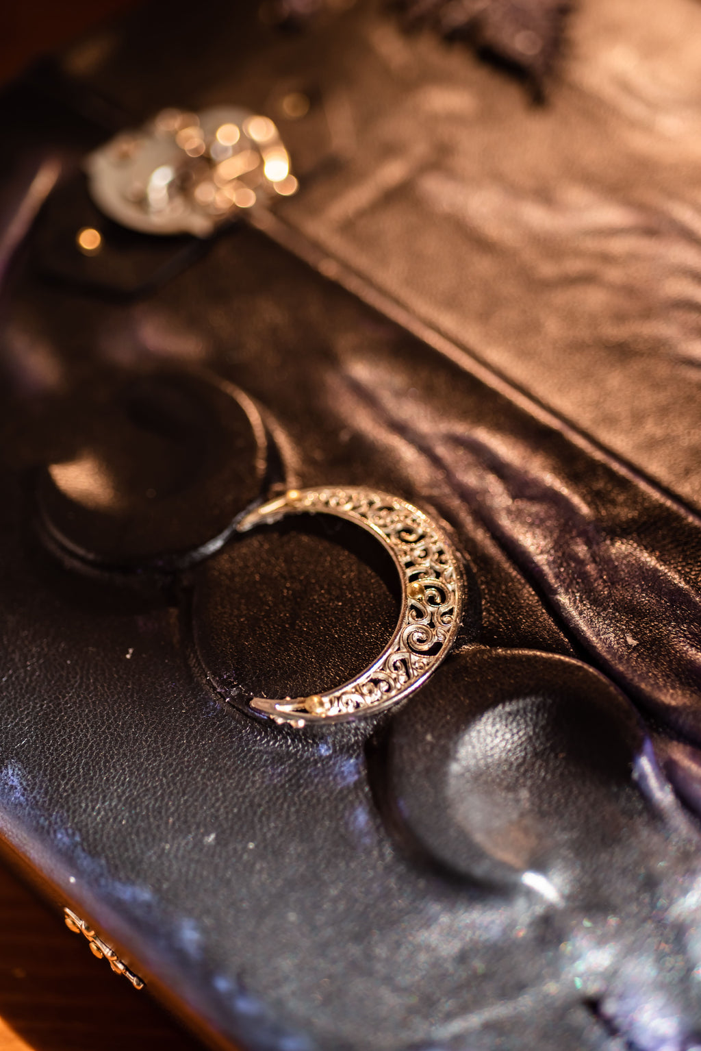 Ring Binder Grimoire – Refillable Witch Journal with Triple Moon & Fern Design