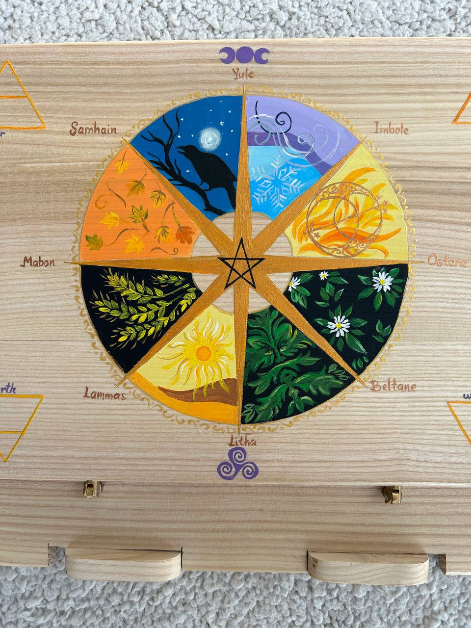 Handmade Wooden Grimoire Stand - Wiccan Altar Book Holder