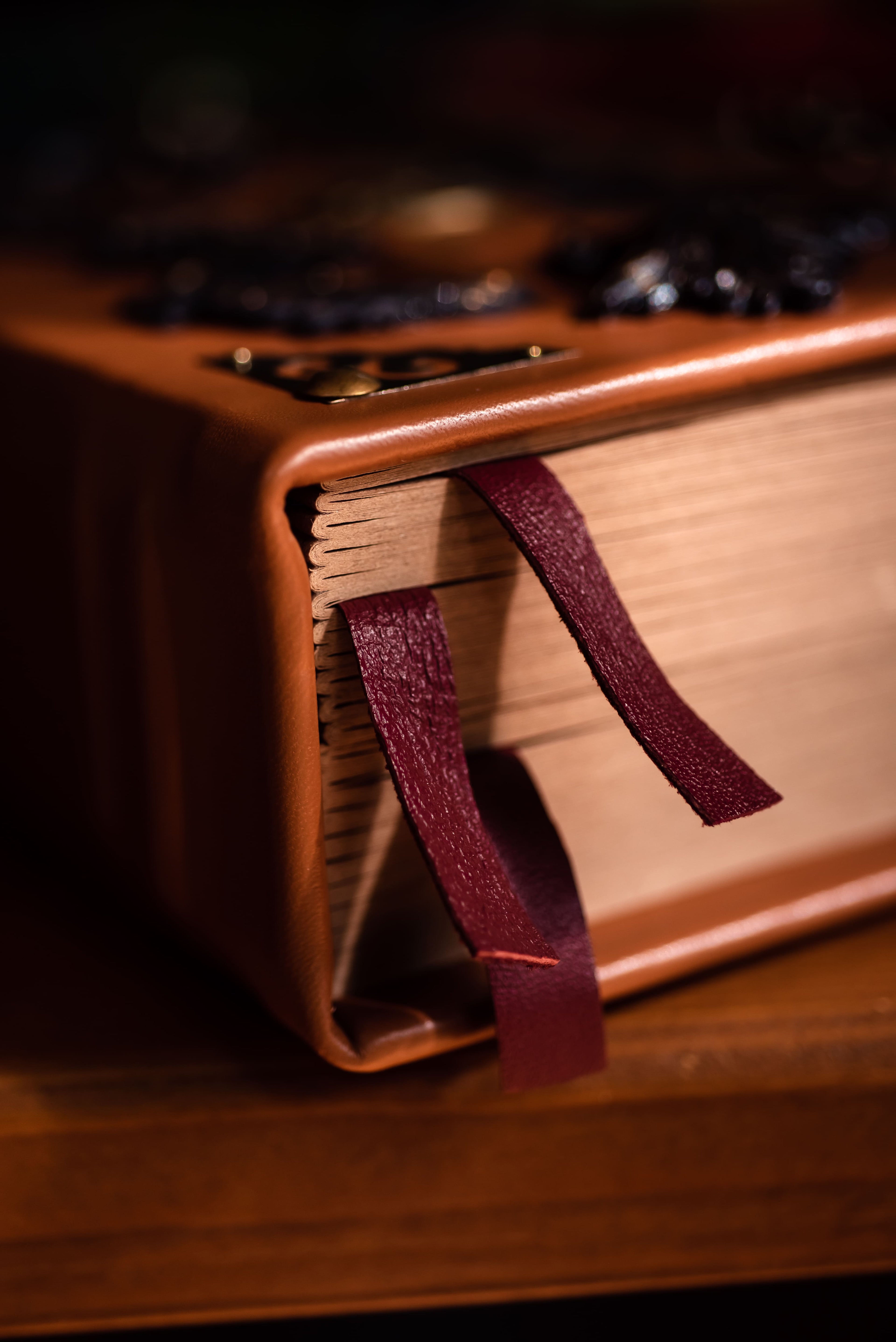Black Moon Leather Grimoire | Handmade Gothic Book of Shadows | Witch Journal