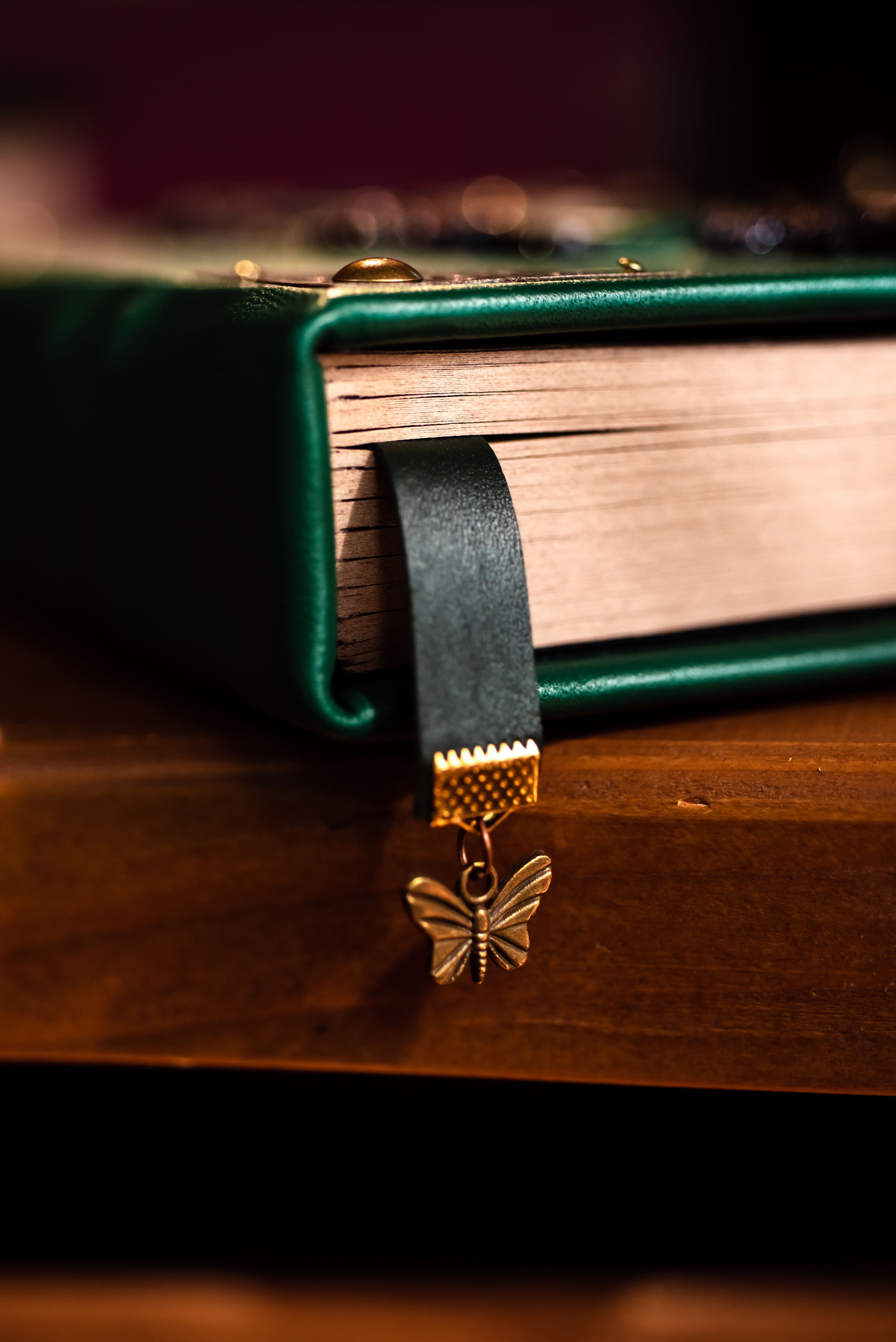 Green Moon Leather Grimoire | Handmade Triple Moon Journal for Witches & Spiritual Seekers