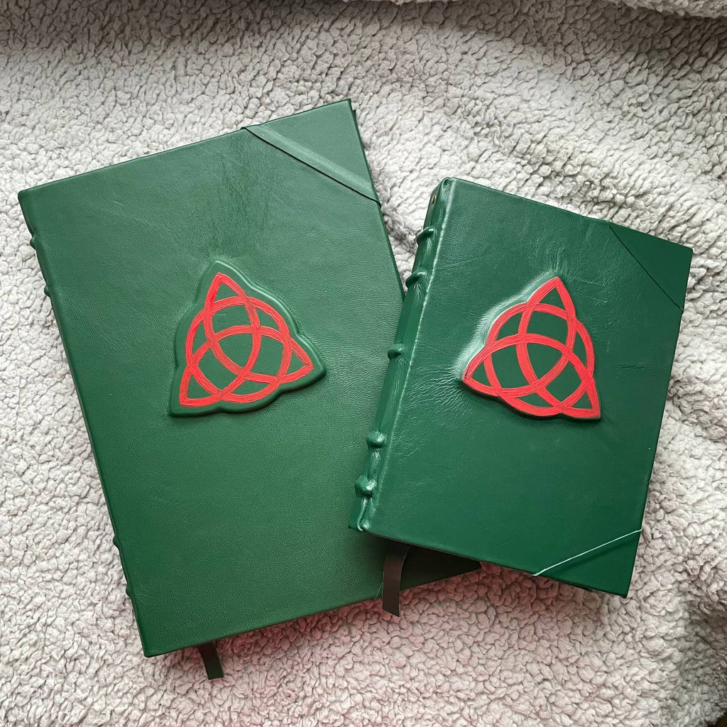 Charmed Grimoire – Handmade Leather Book of Shadows with Triquetra Symbol