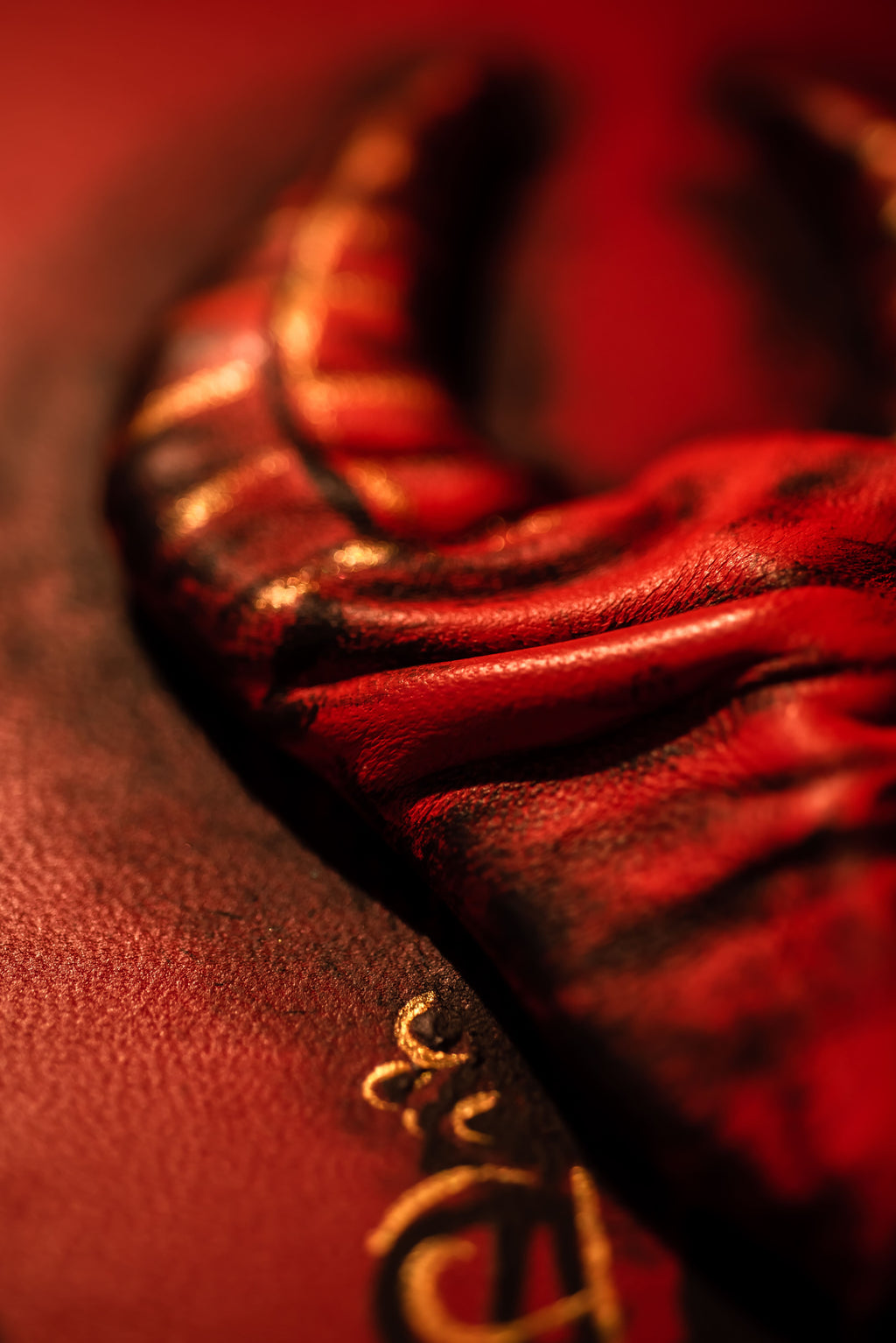 Red Priestess Grimoire | Lilith Demon Leather Book of Shadows | Horned Goddess Dark Magic Journal