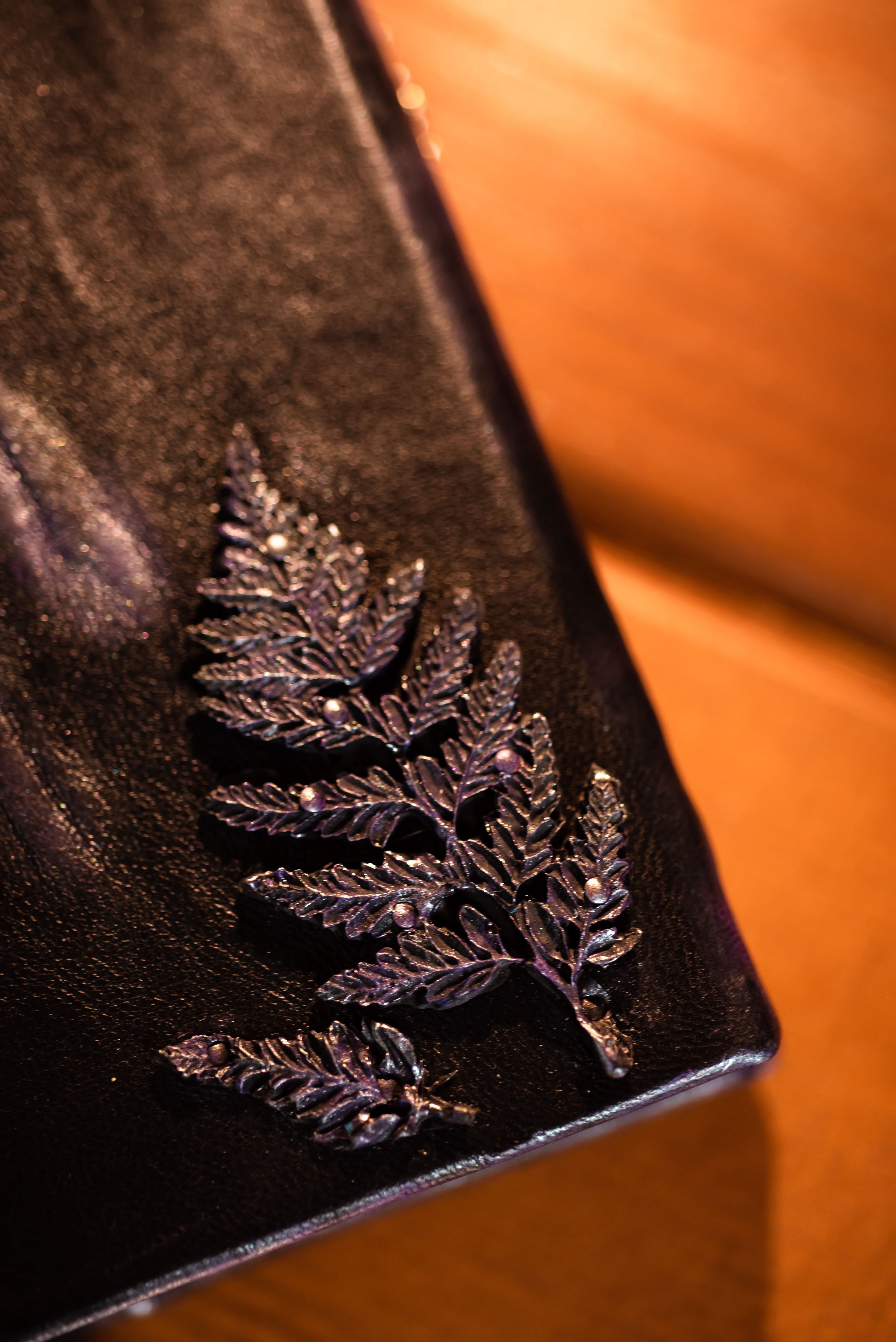 Ring Binder Grimoire – Refillable Witch Journal with Triple Moon & Fern Design