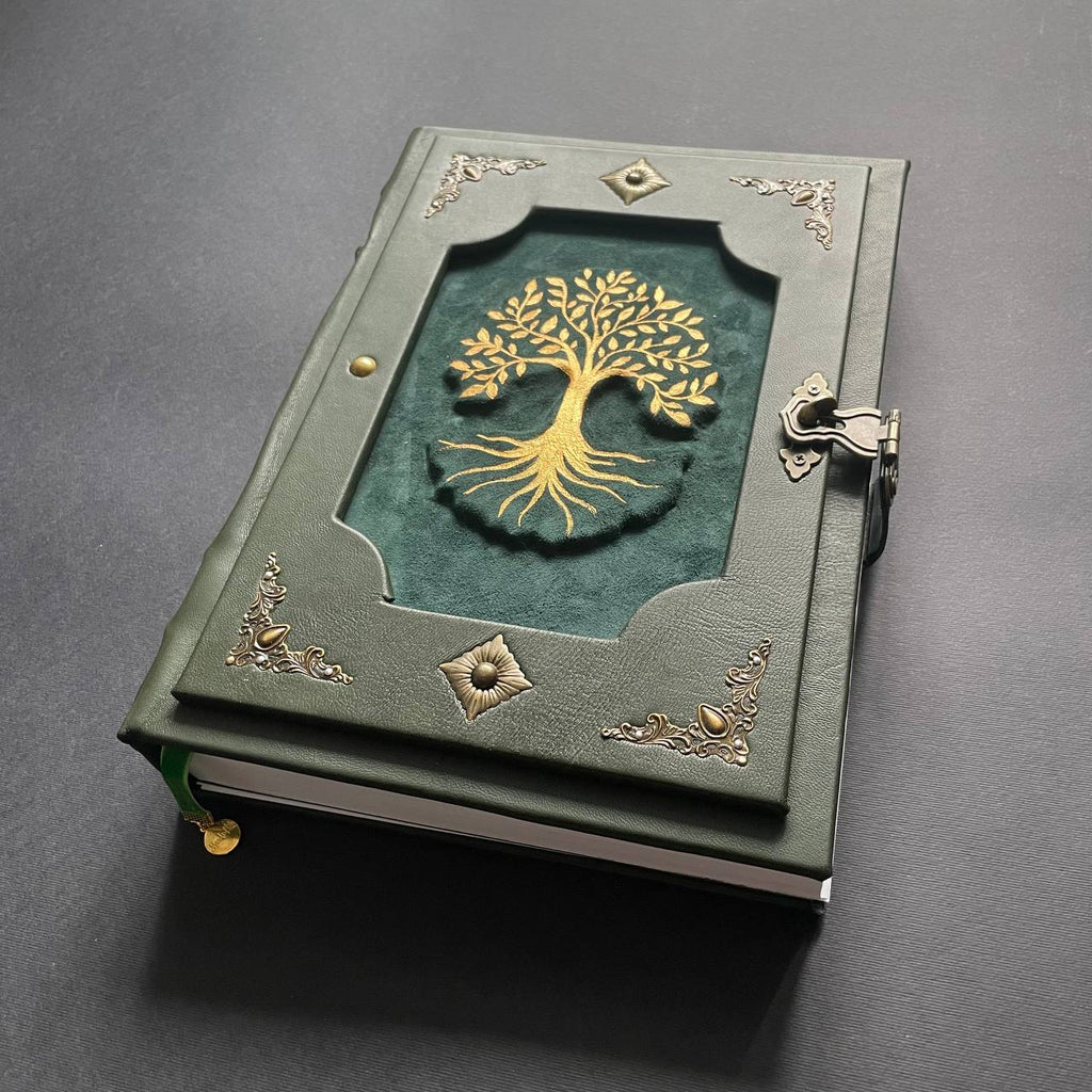 Ancestral Family Tree Book – Handcrafted Leather Genealogy Journal | Grimoire of Ancestral Magic & Family Heritage Heirloom