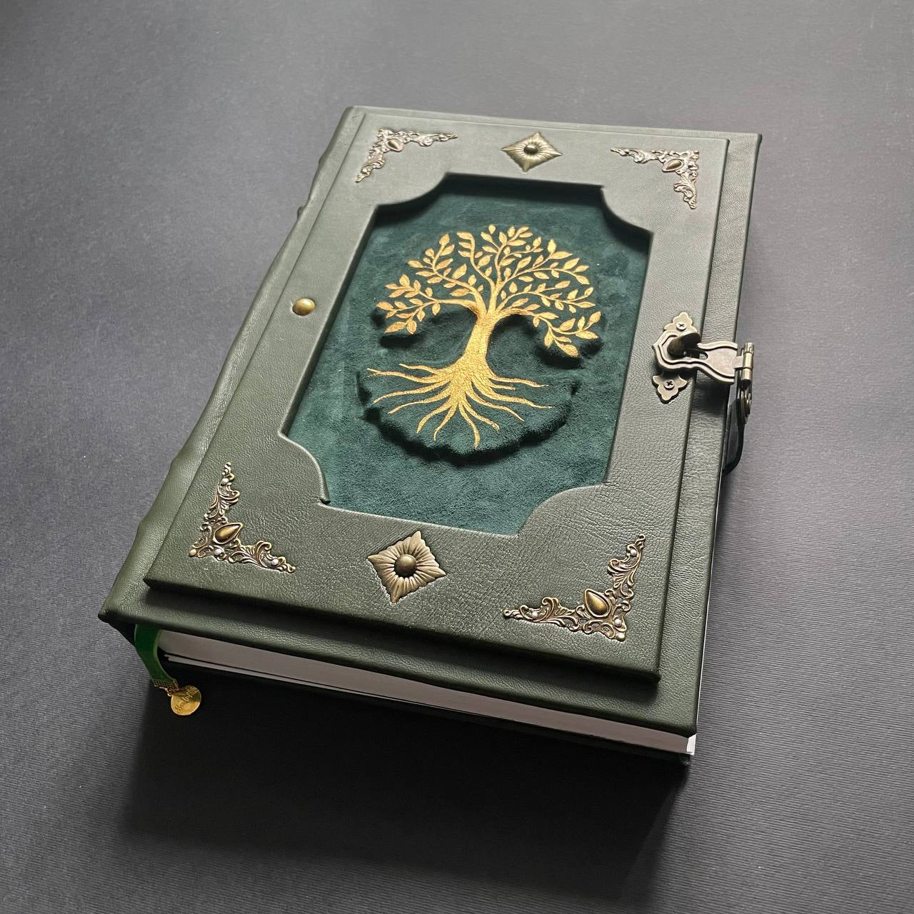 Ancestral Family Tree Book – Handcrafted Leather Genealogy Journal | Grimoire of Ancestral Magic & Family Heritage Heirloom