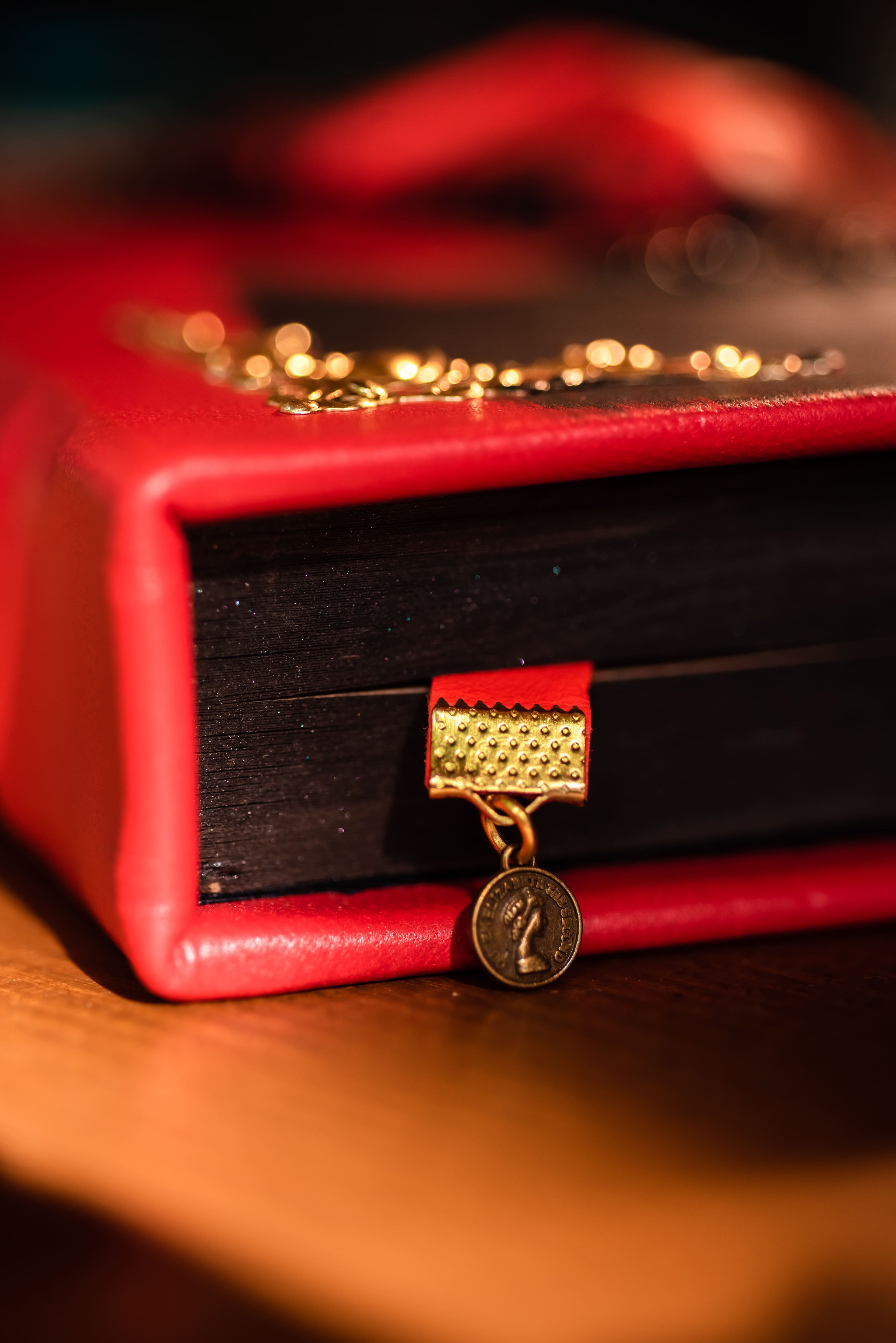 Red Priestess Grimoire | Lilith Demon Leather Book of Shadows | Horned Goddess Dark Magic Journal