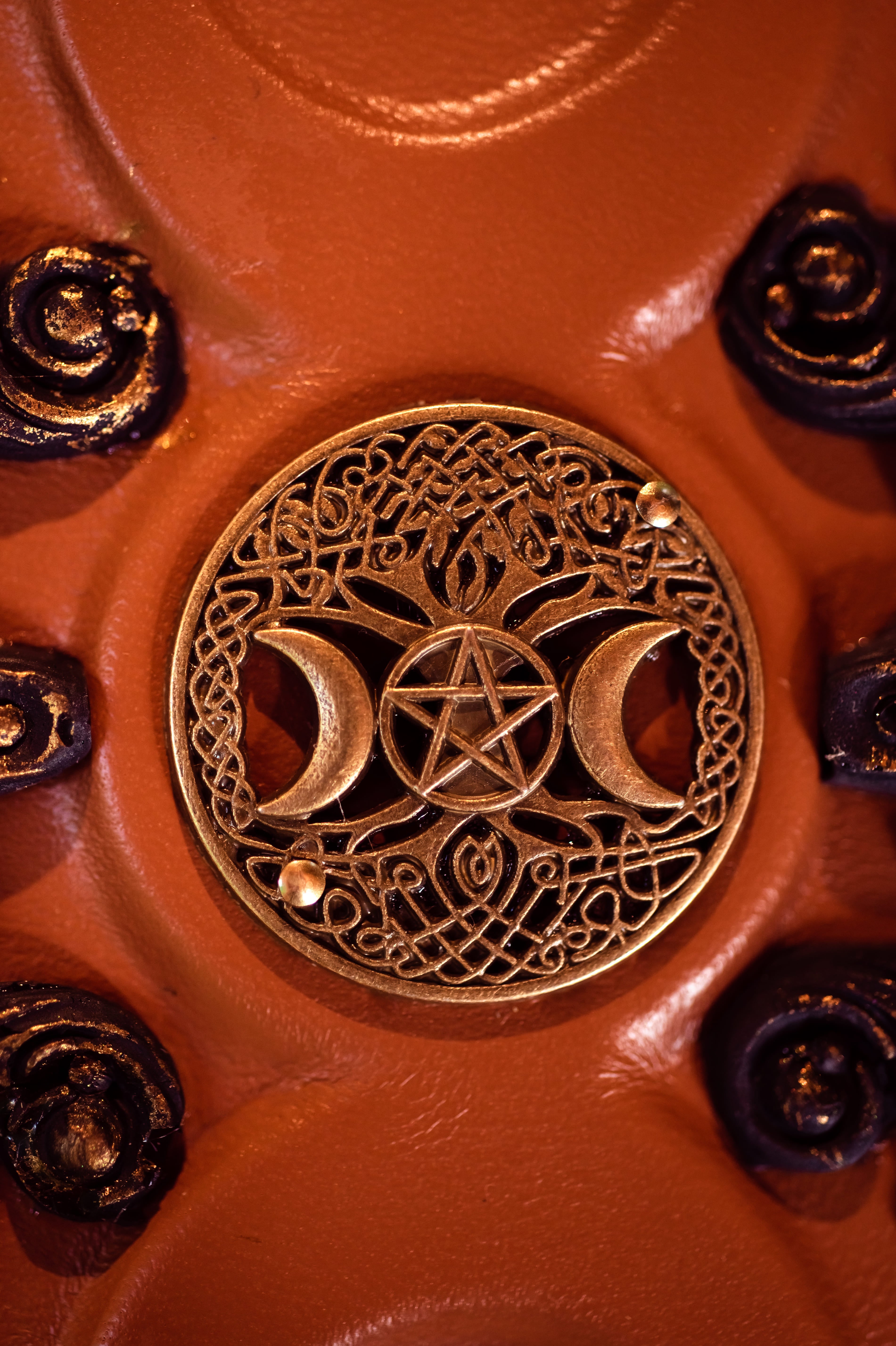 Black Moon Leather Grimoire | Handmade Gothic Book of Shadows | Witch Journal