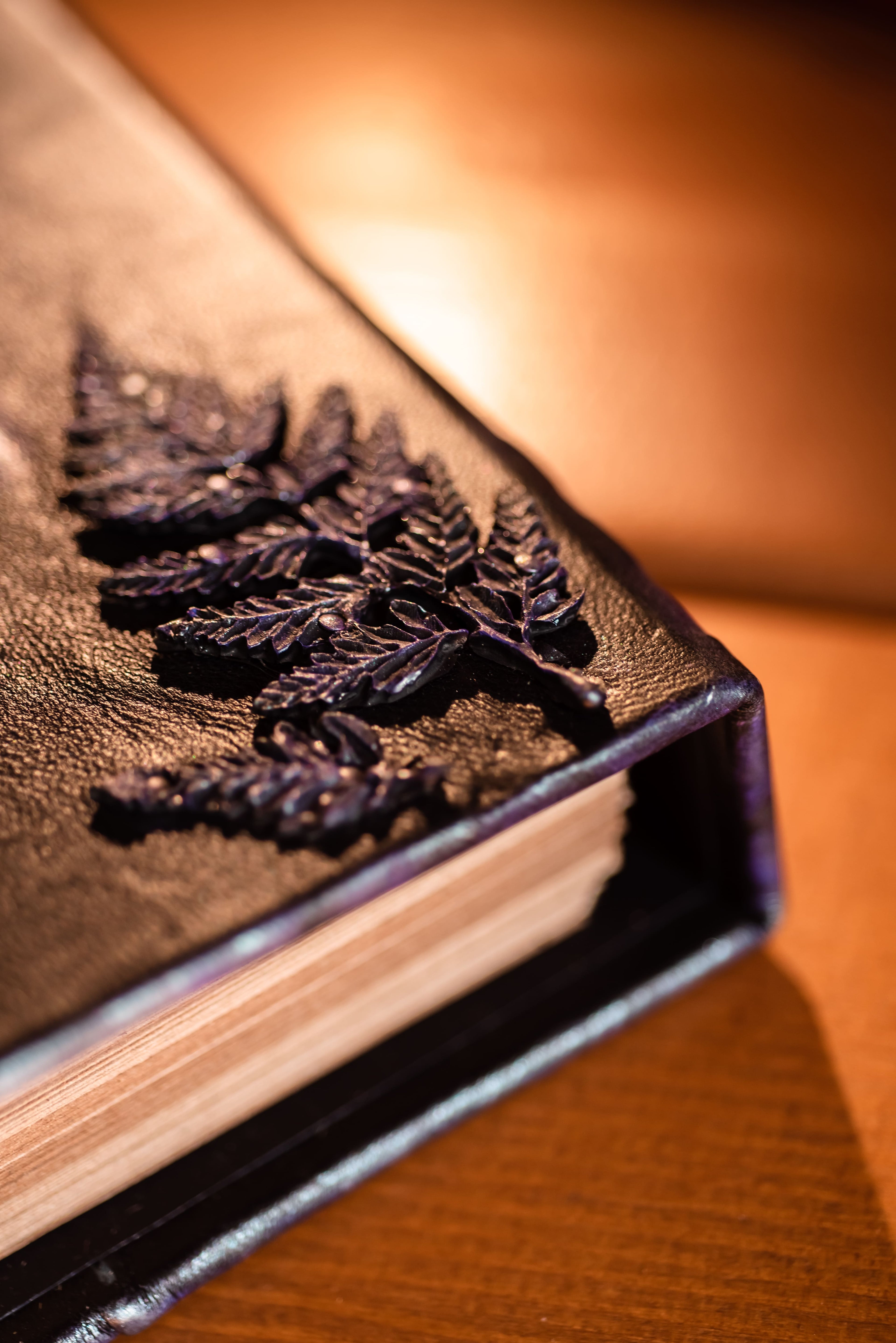 Ring Binder Grimoire – Refillable Witch Journal with Triple Moon & Fern Design