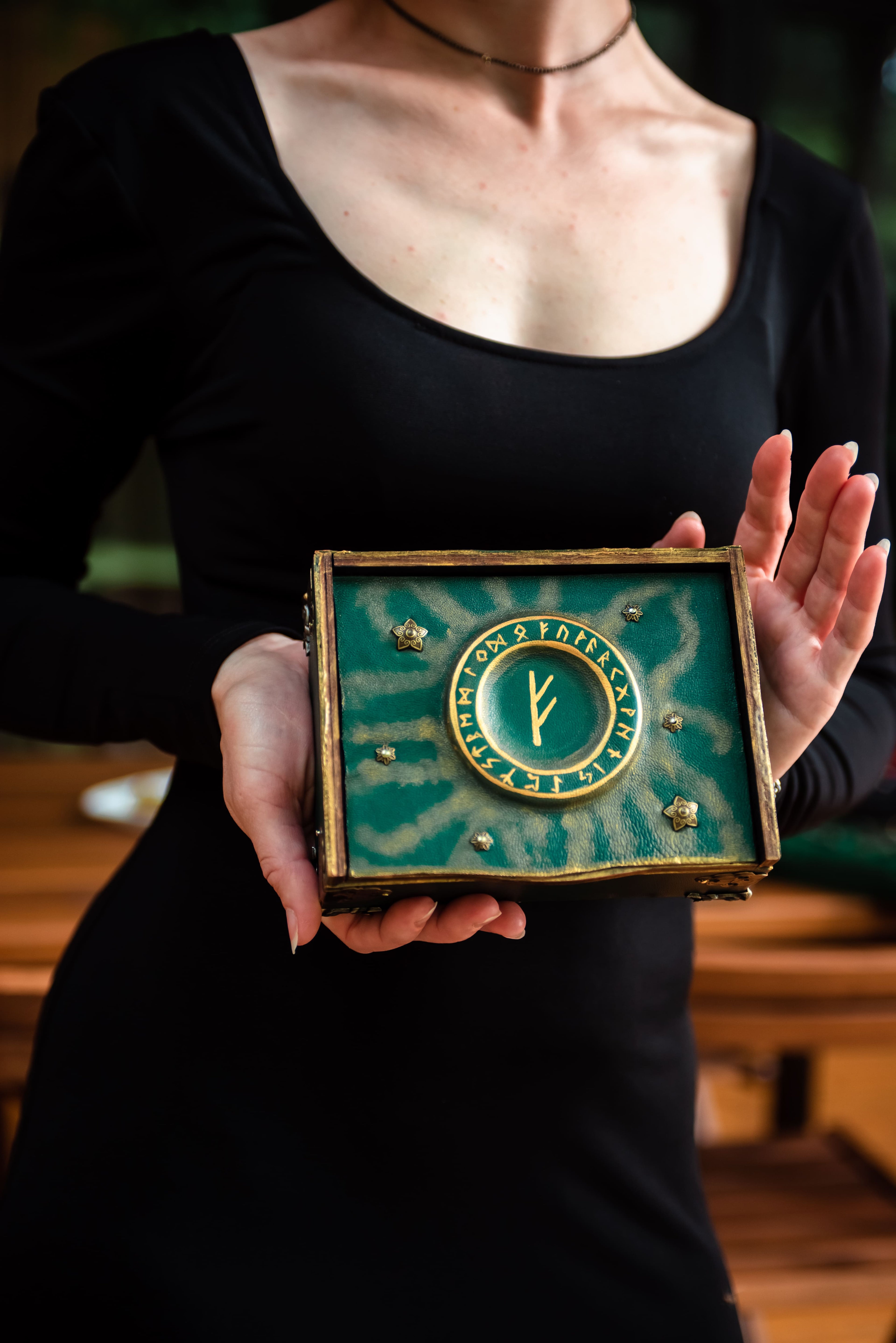 Personalized Fehu Rune Box | Handmade Leather Altar Box | Norse Rune Storage | Viking Keepsake Box