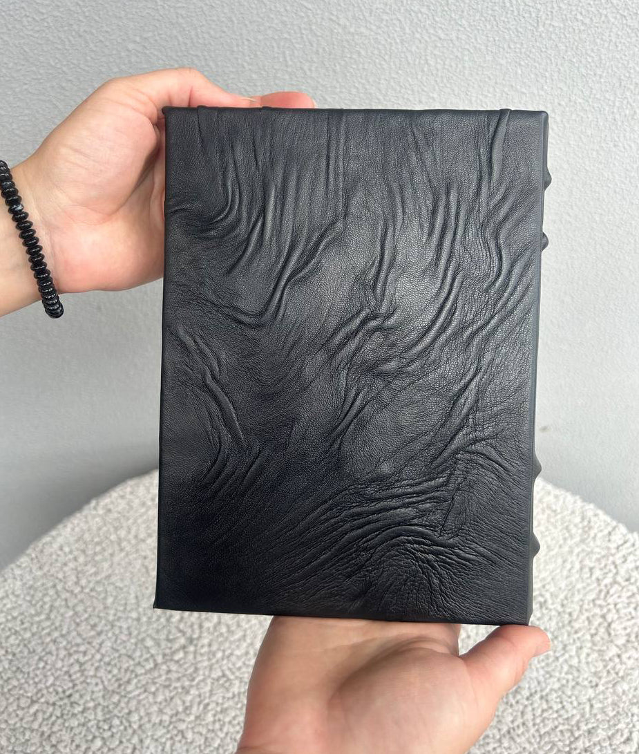 The Avenger Raven – Handcrafted Black Leather Grimoire | Mystical A5 Journal for Witches, Shadow Work & Fantasy Writing