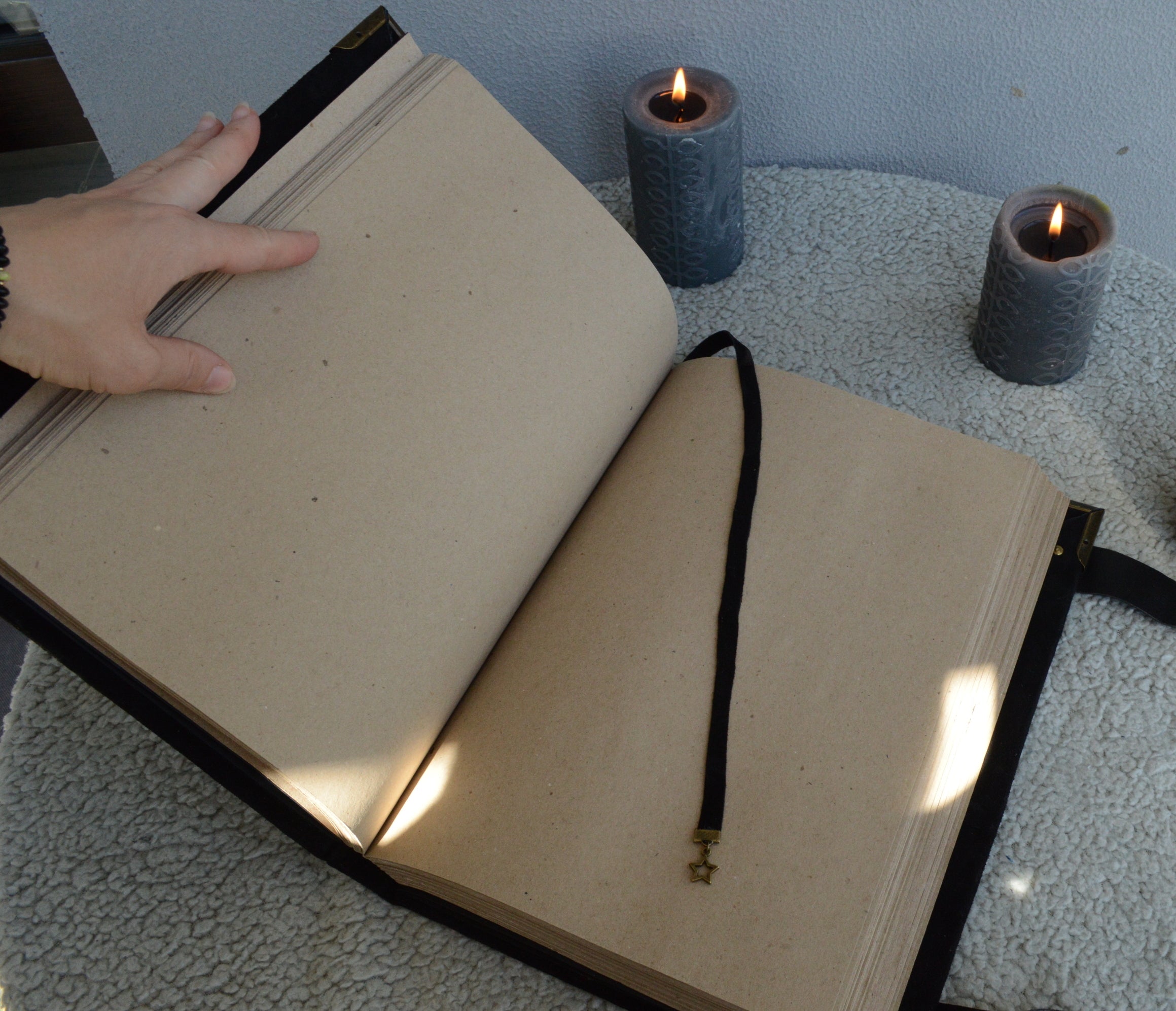 Elite Medieval Grimoire • A4 Handmade Leather Book of Shadows • Amethyst Witchcraft Journal