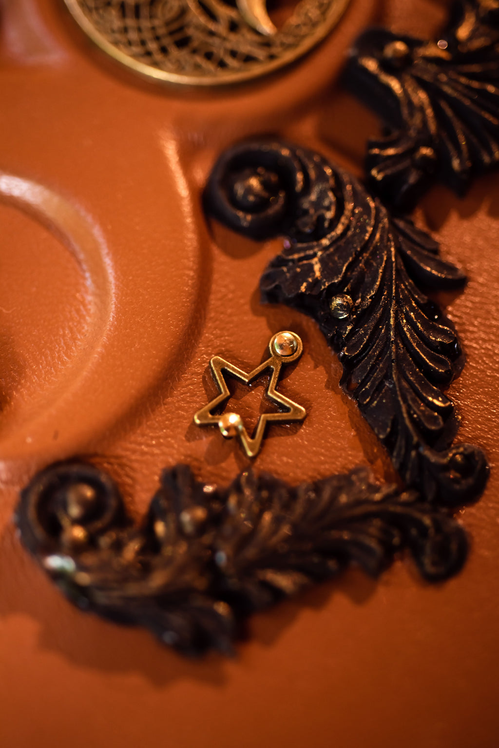 Black Moon Leather Grimoire | Handmade Gothic Book of Shadows | Witch Journal