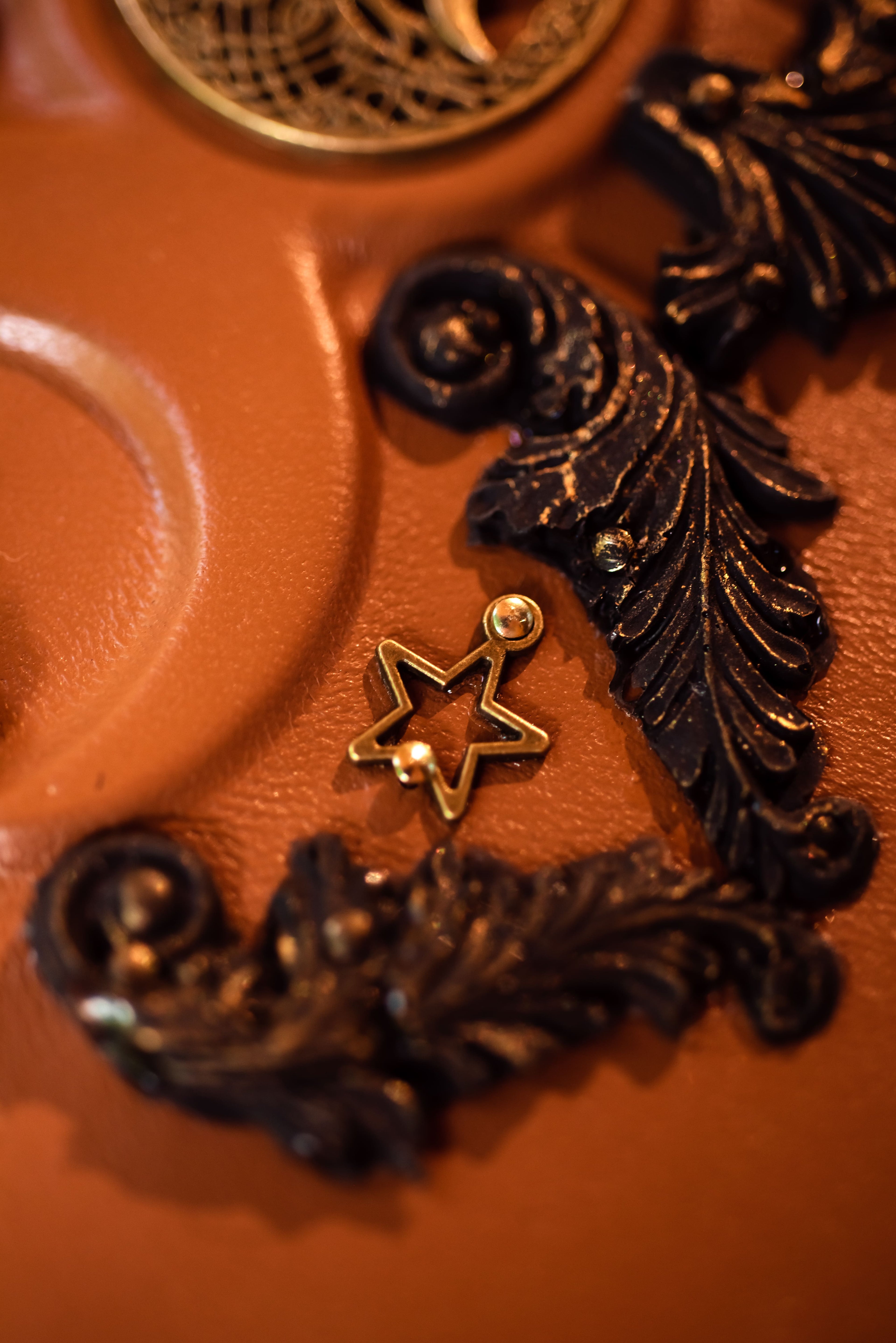 Black Moon Leather Grimoire | Handmade Gothic Book of Shadows | Witch Journal