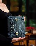 Ring Binder Grimoire – Refillable Witch Journal with Triple Moon & Fern Design