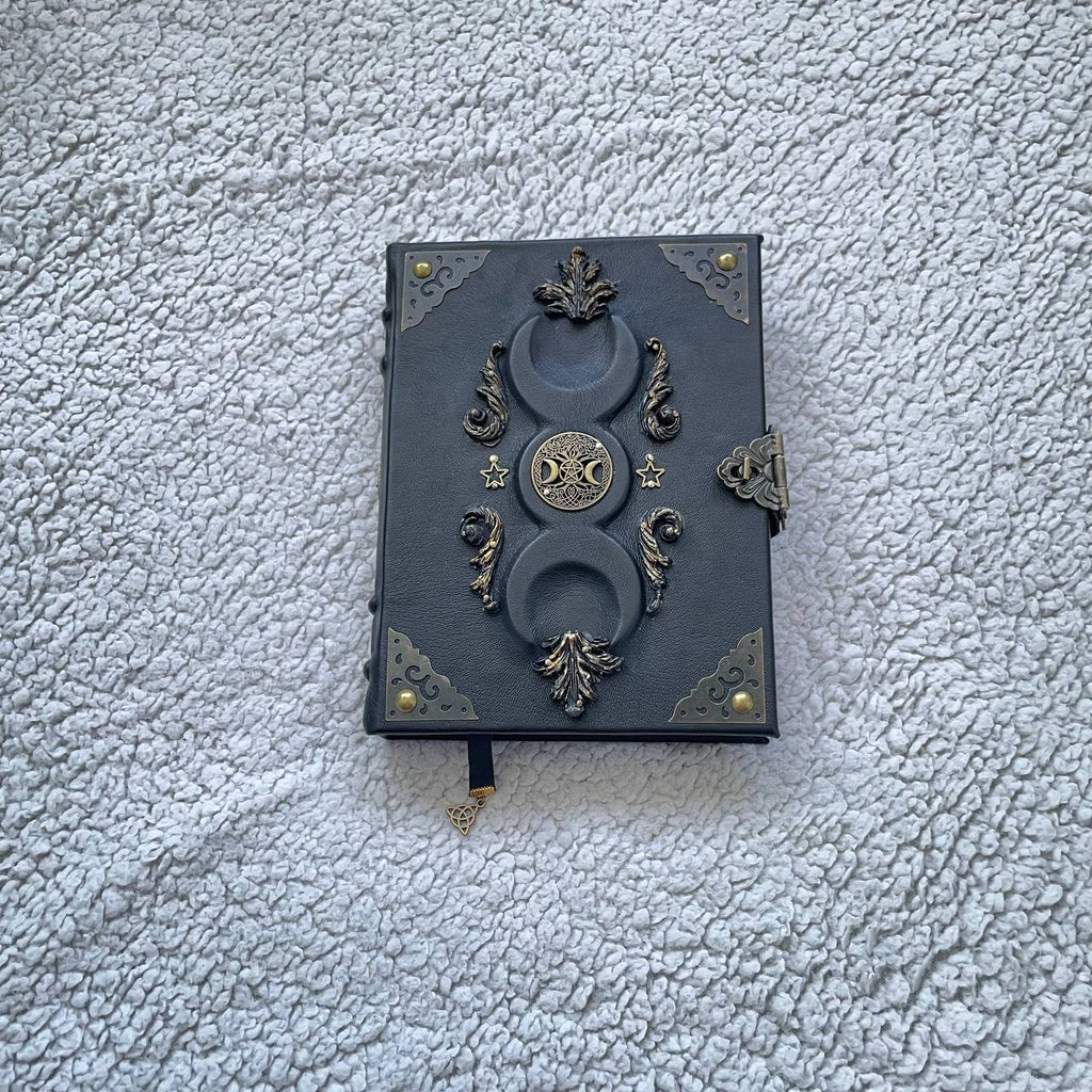 Black Moon Esoteric Set – Handmade Grimoire Duo & Gothic Witch Chest