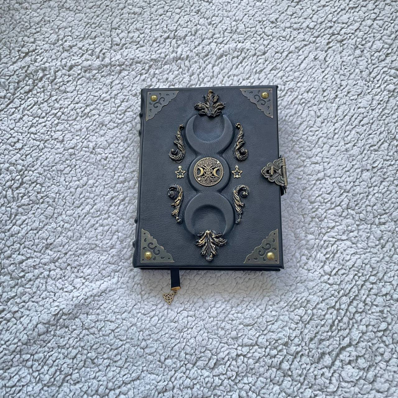 Black Moon Esoteric Set – Handmade Grimoire Duo & Gothic Witch Chest