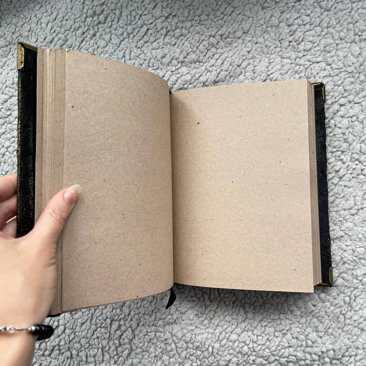 Handmade Mirror Grimoire – Leather Witch Journal with Vintage Effect