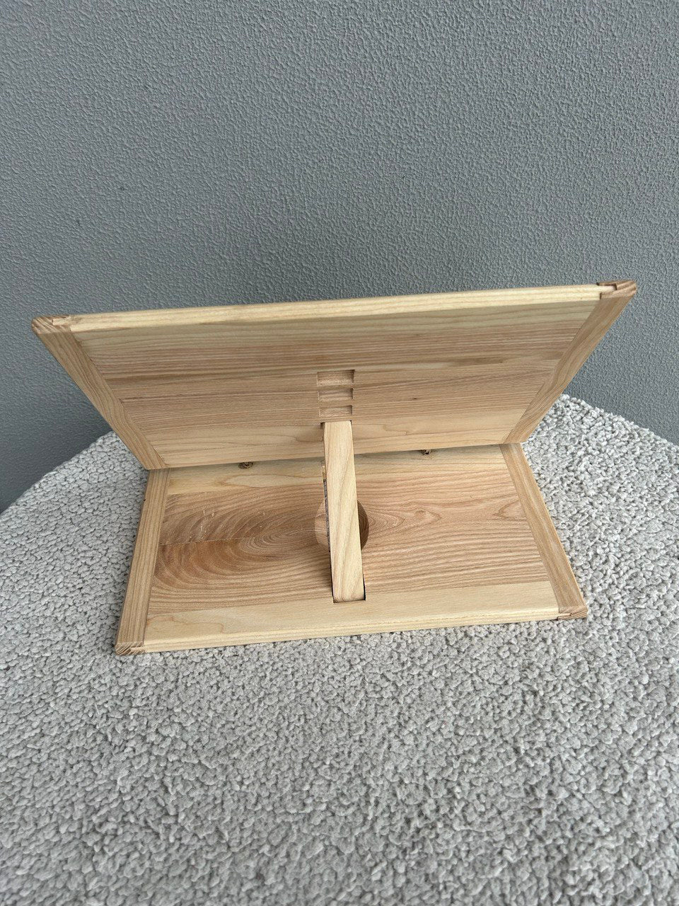 Natural Ash Wood Grimoire Stand – Adjustable & Handmade