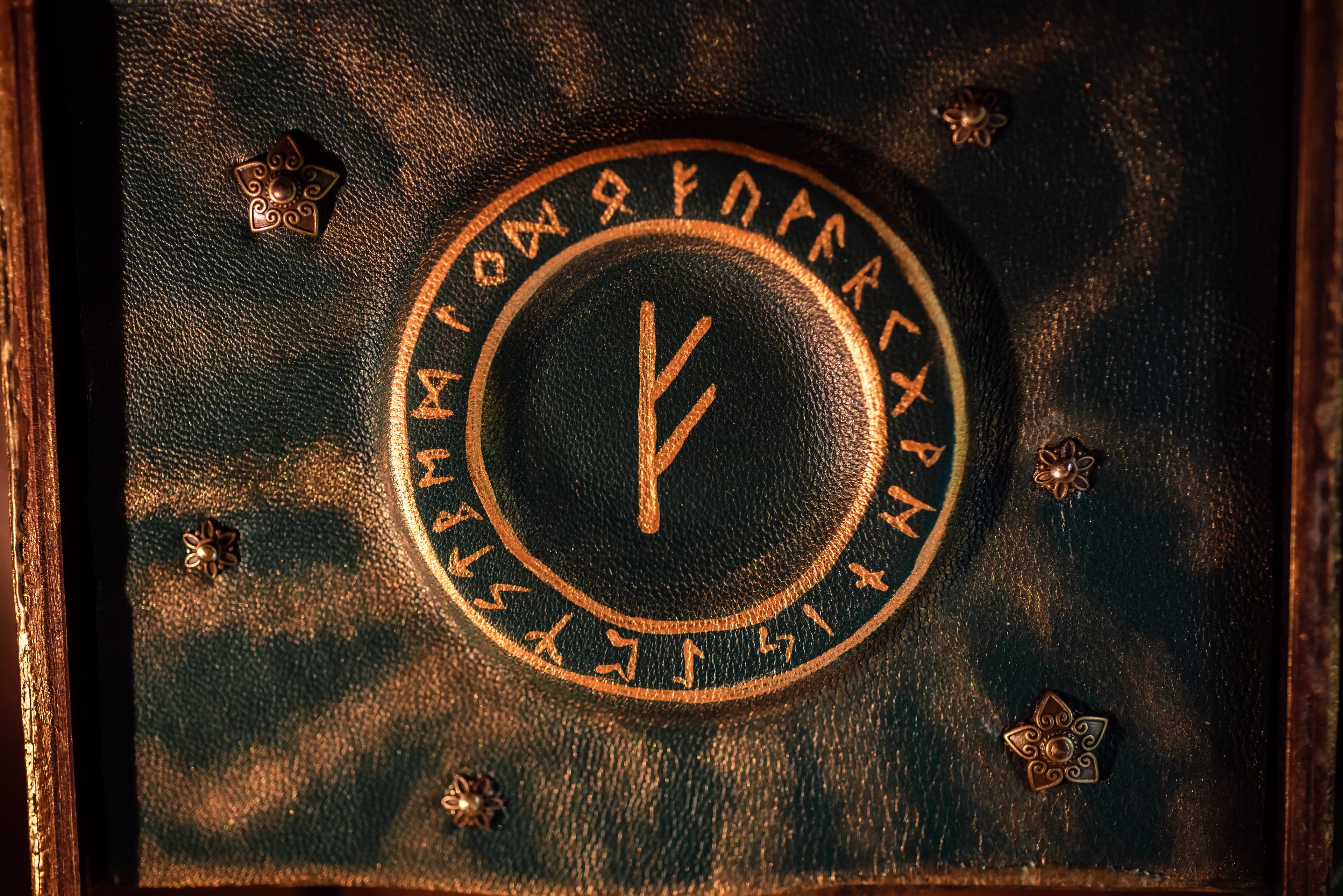 Personalized Fehu Rune Box | Handmade Leather Altar Box | Norse Rune Storage | Viking Keepsake Box