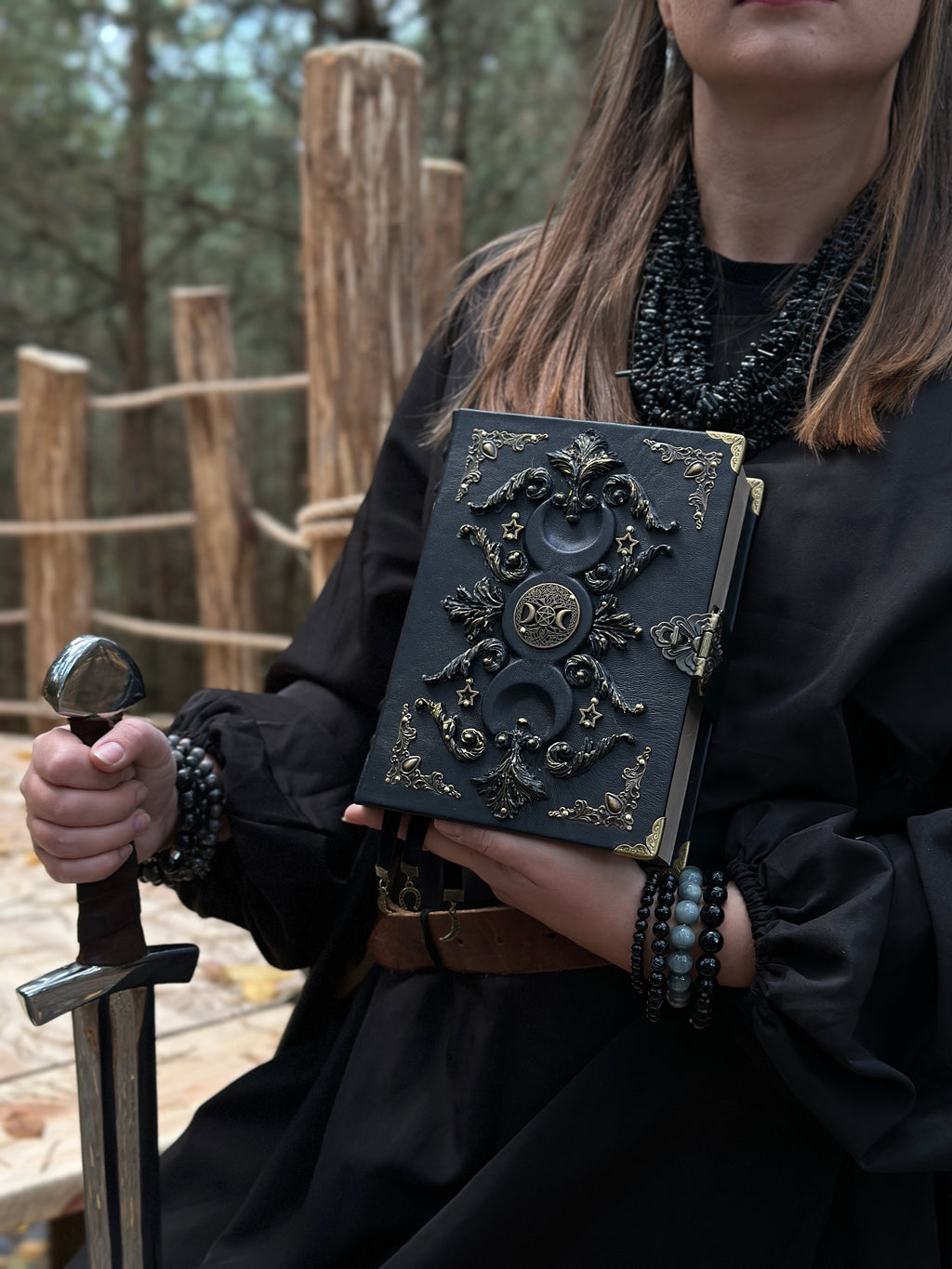 Black Moon Leather Grimoire | Gothic Witch Journal