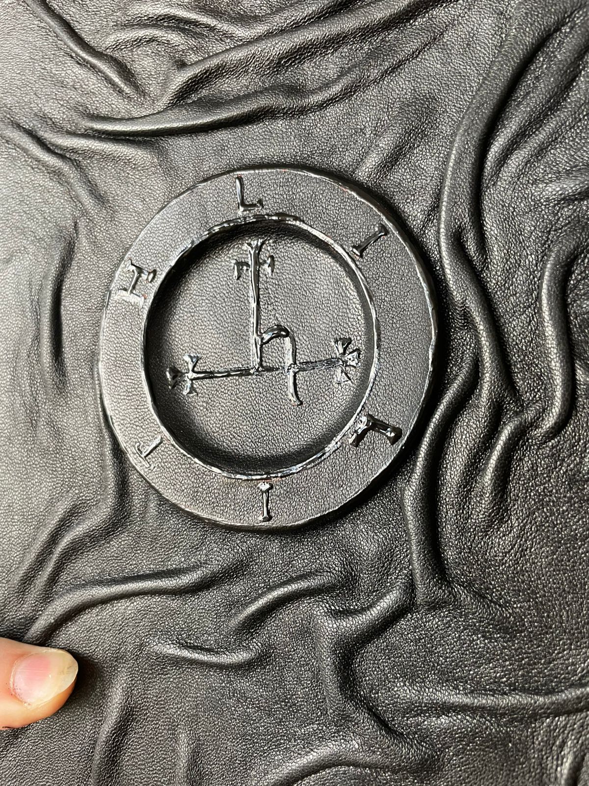Dark Witchcraft Grimoire • Textured Black Leather • Lilith Sigil • Handmade Spellbook