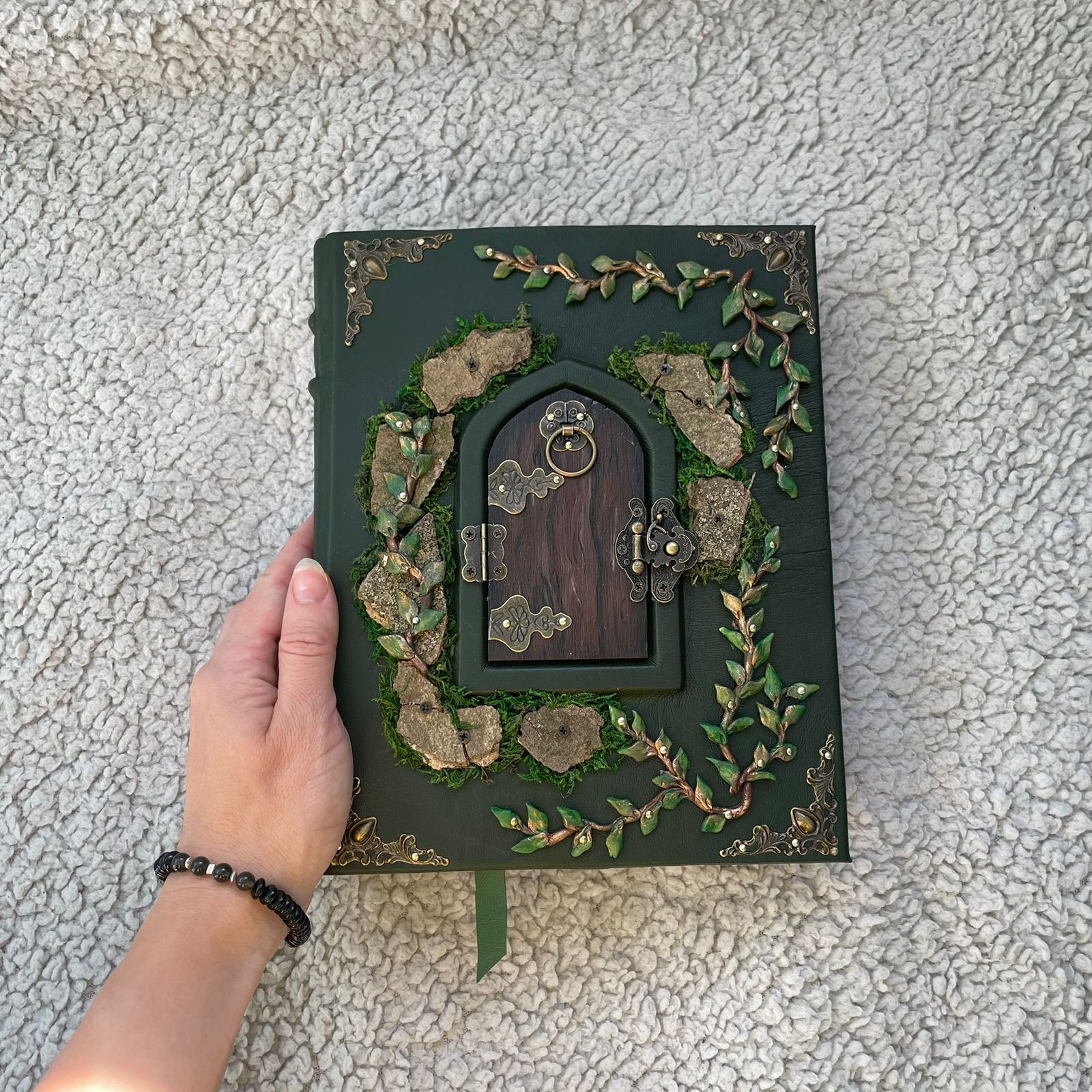 Eternal Secret Garden Grimoire – Ring Binder Book of Shadows | Personalized Leather Witchcraft Journal