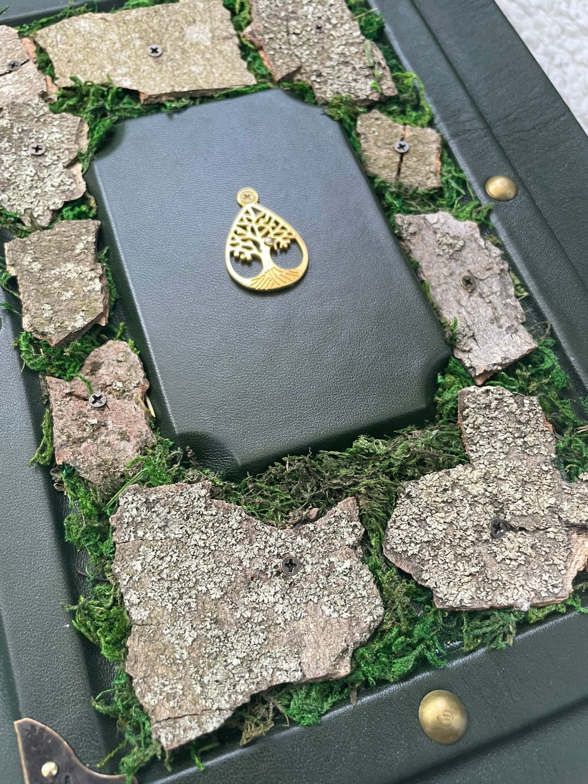 Deep Forest Grimoire - Handmade Leather Spellbook • Tree of Life Journal • Nature-Inspired Witchcraft Book