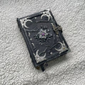 Gothic Leather Grimoire: Amethyst & Silver - Handmade Witchcraft Journal