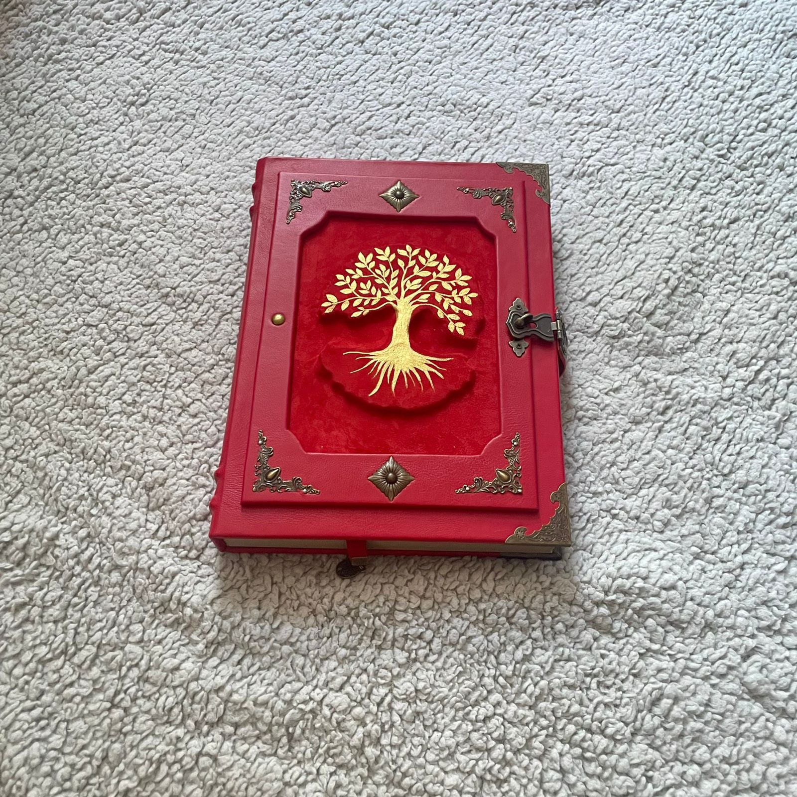 Red Leather Tree of Life Grimoire: Family Book of Shadows
