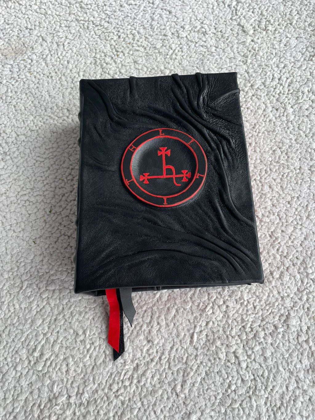 Lilith Sigil Grimoire • A5 Black Leather Spellbook • Handmade Witchcraft Journal