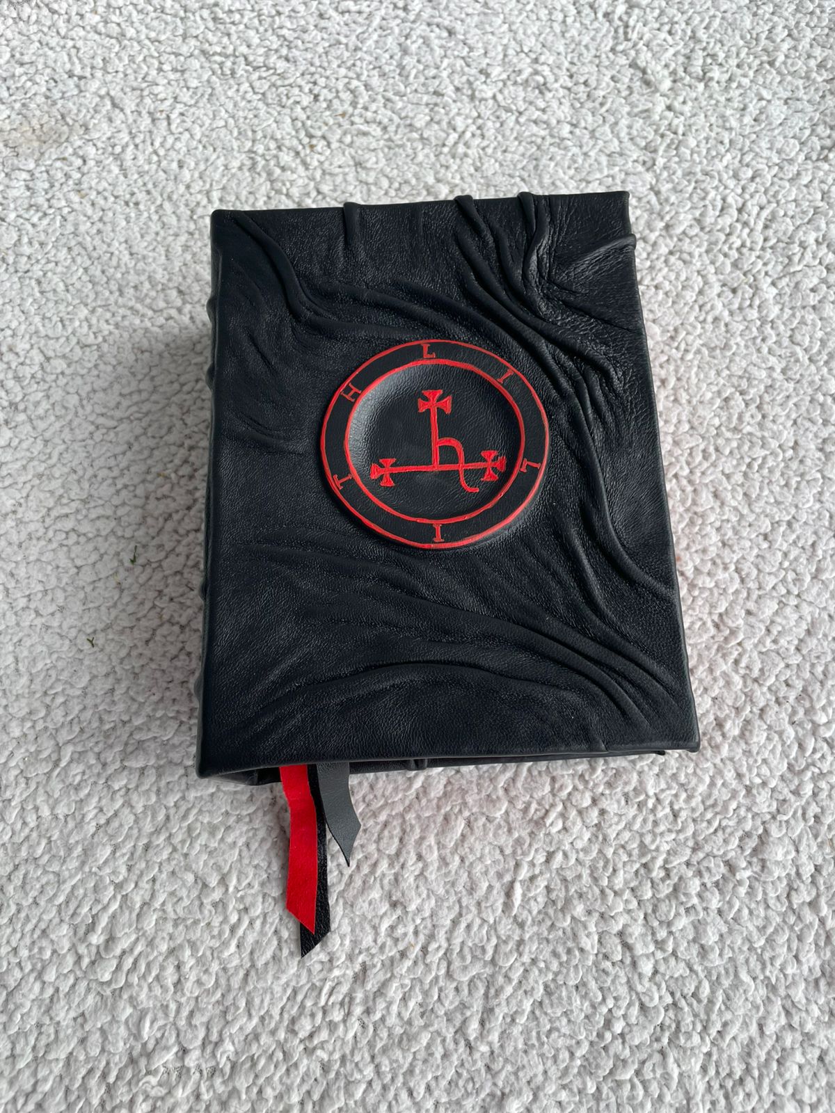Lilith Sigil Grimoire • A5 Black Leather Spellbook • Handmade Witchcraft Journal