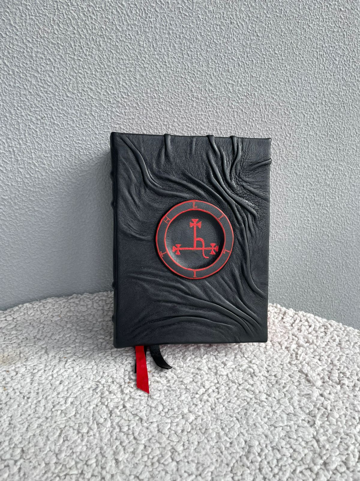 Lilith Sigil Grimoire • A5 Black Leather Spellbook • Handmade Witchcraft Journal