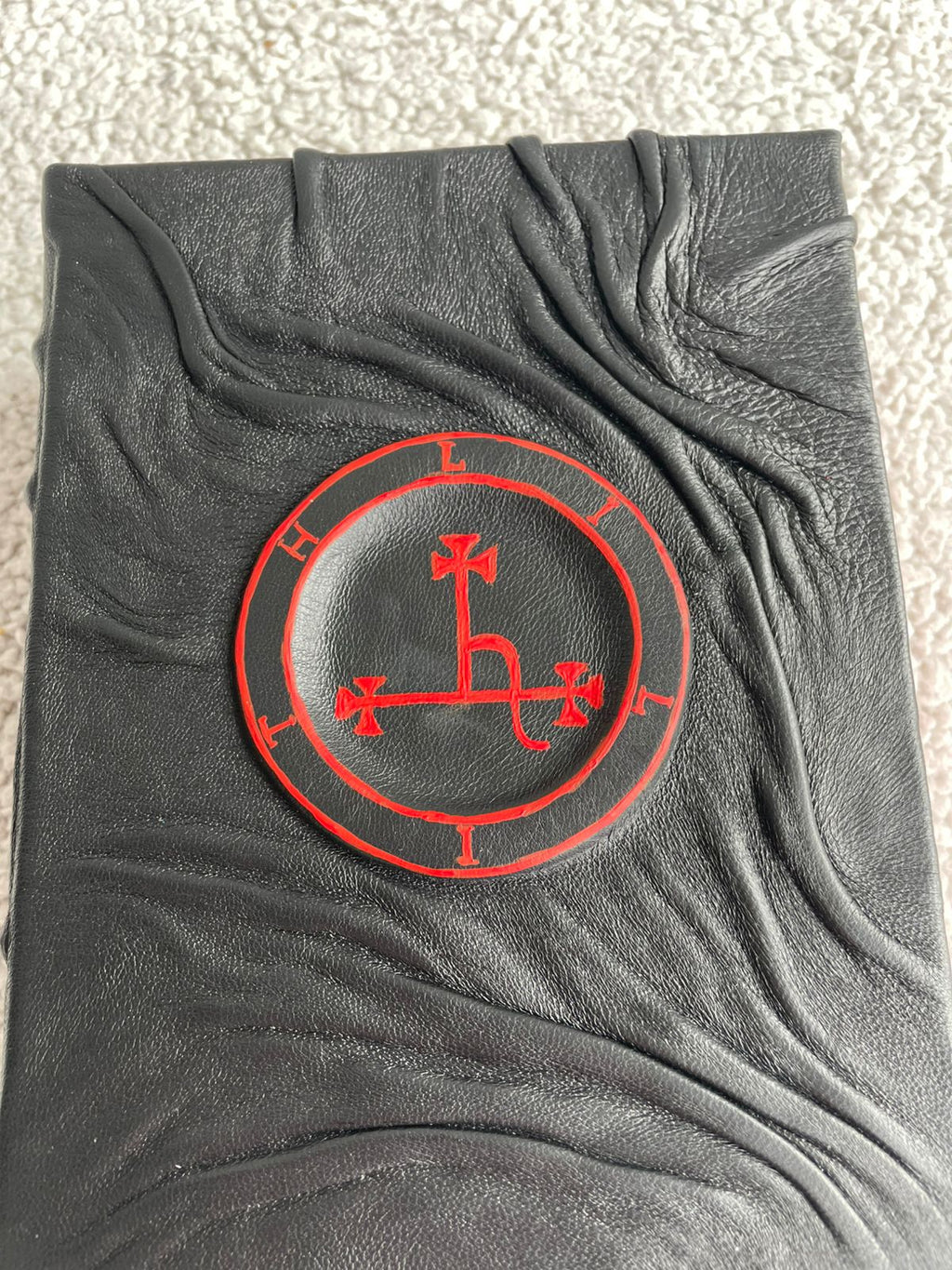 Lilith Sigil Grimoire • A5 Black Leather Spellbook • Handmade Witchcraft Journal