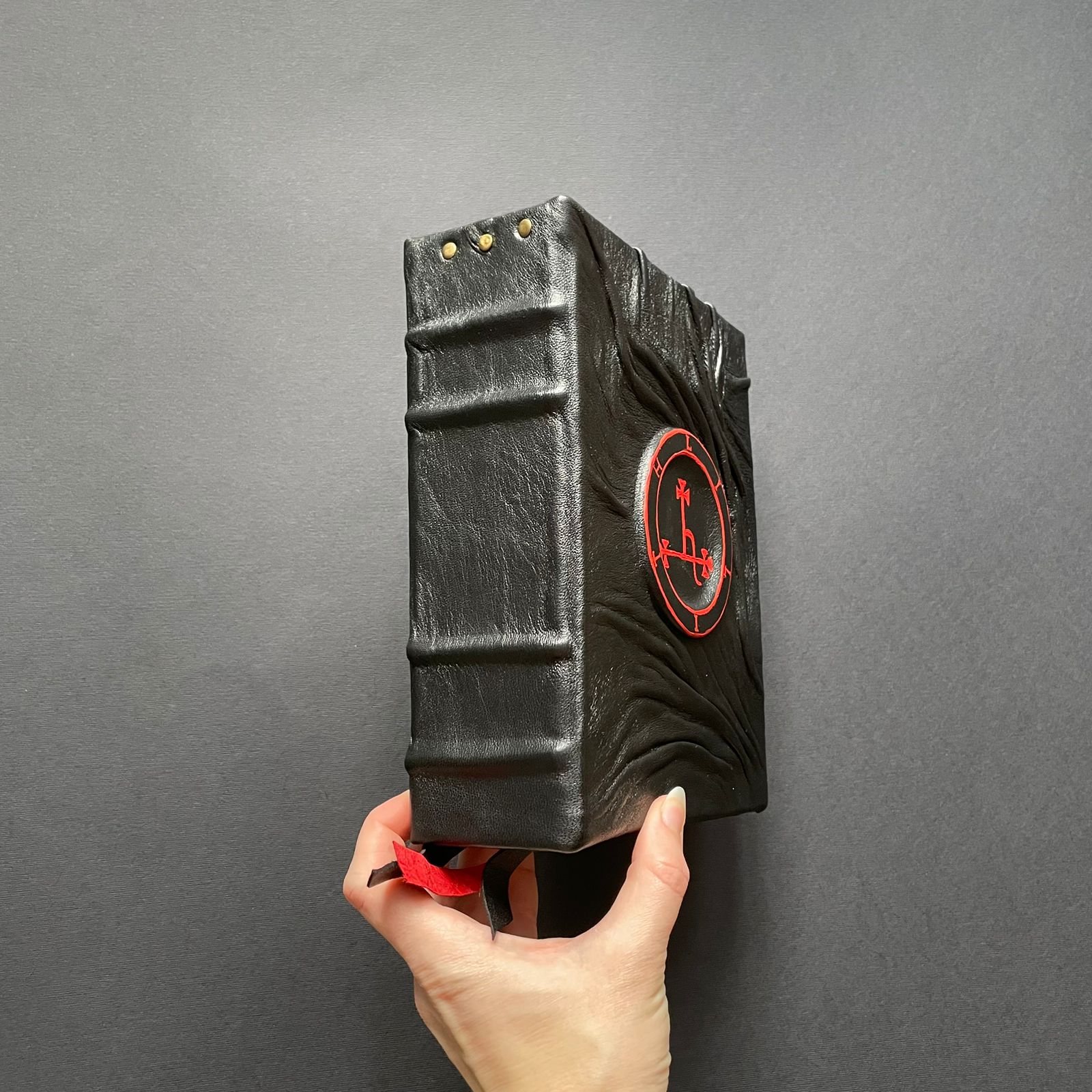 Lilith Sigil Grimoire • A5 Black Leather Spellbook • Handmade Witchcraft Journal