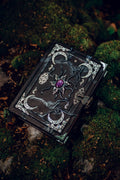 Gothic Leather Grimoire: Amethyst & Silver - Handmade Witchcraft Journal