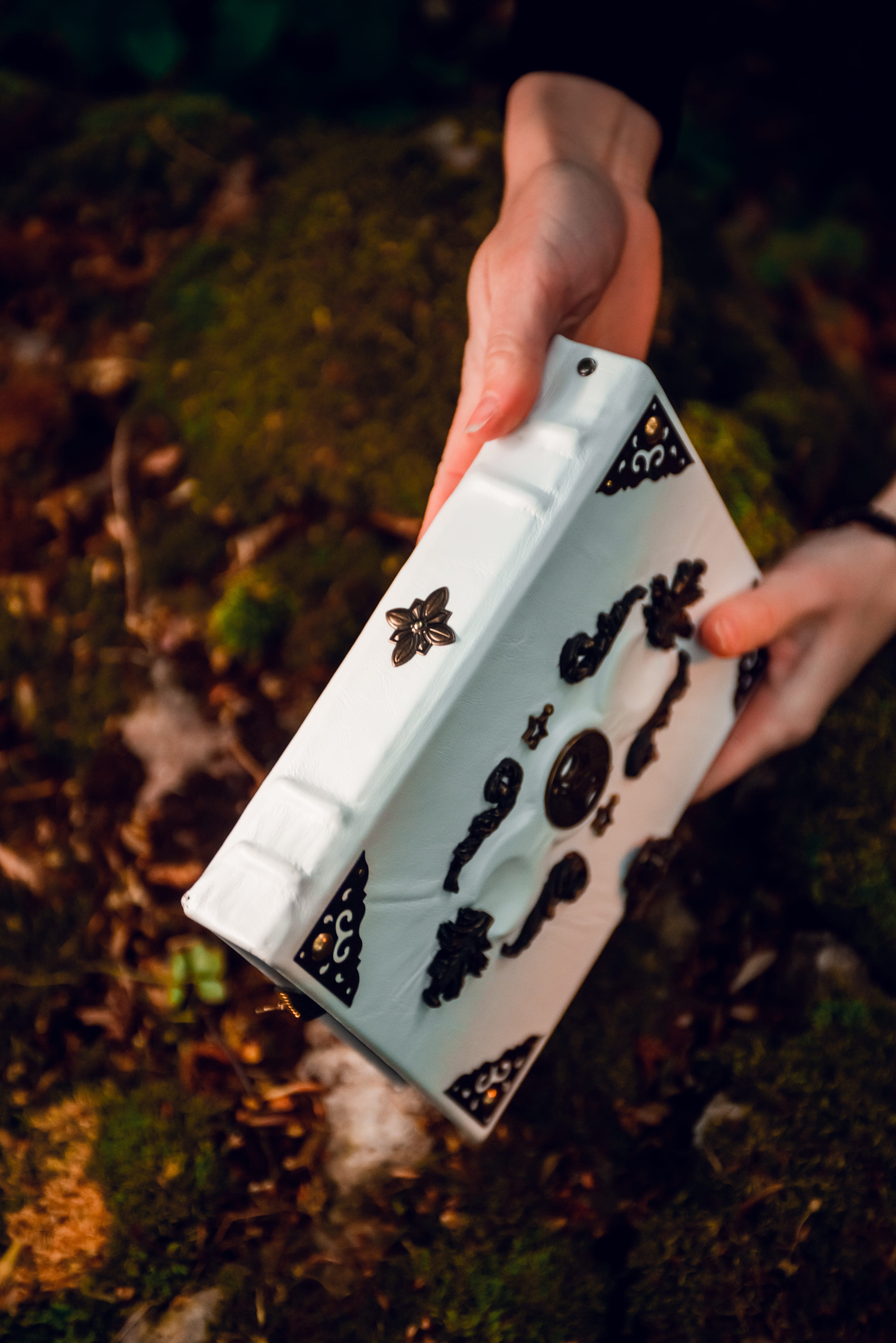 Handmade Grimoire White Moon – A Mystical Book for Luminous Souls