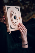 Pink Amethyst Grimoire | Handmade Leather Book of Shadows | Witch Journal | Crystal Spell Book | Lockable Leather Notebook