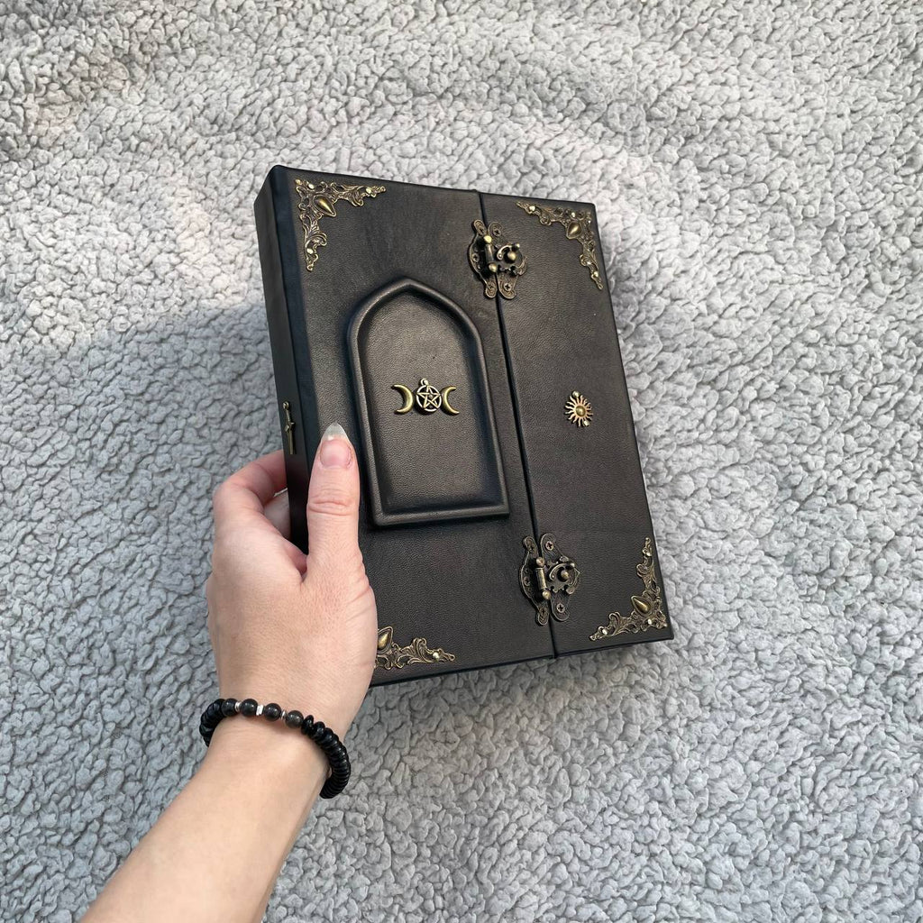 Personalized Leather Book of Shadows — “Magic Door” Grimoire