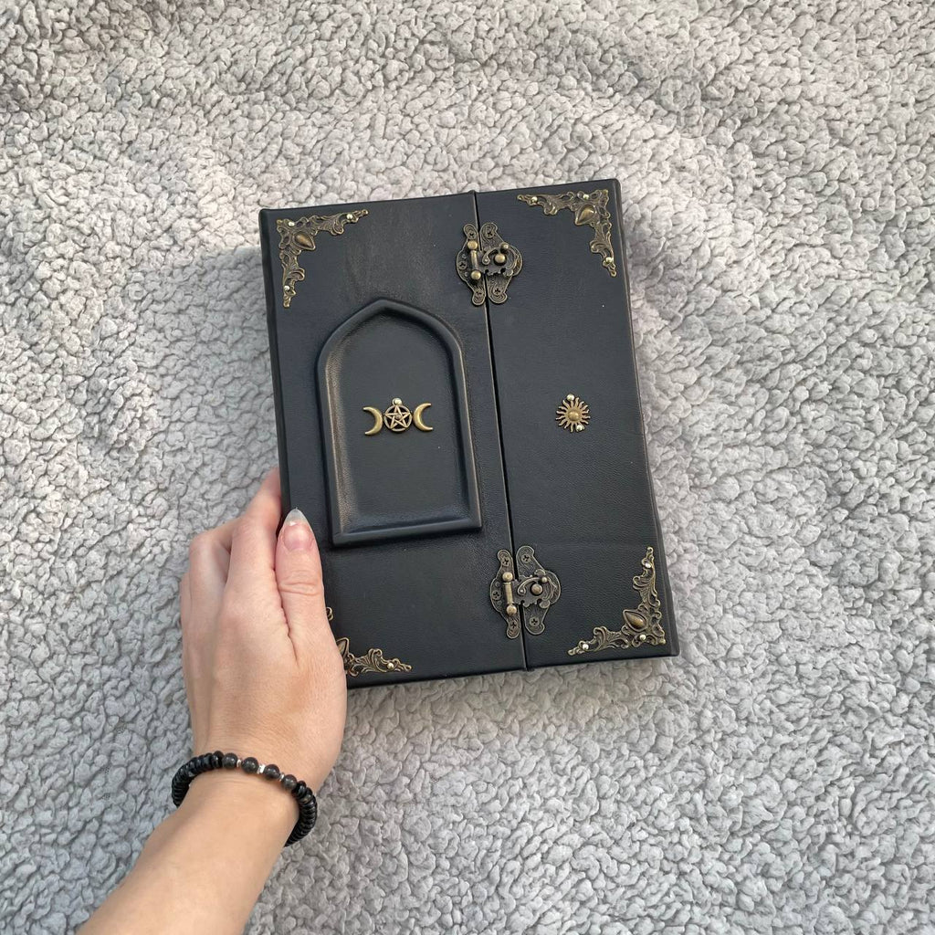 Personalized Leather Book of Shadows — “Magic Door” Grimoire