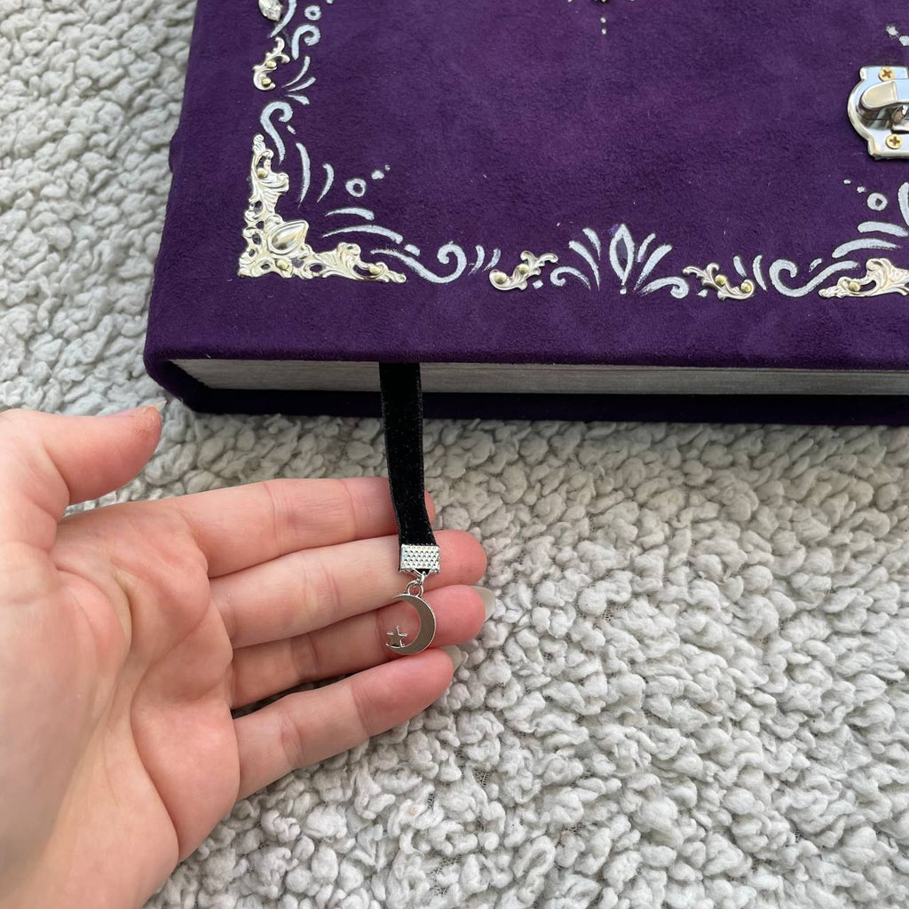 Handmade Suede Grimoire – Witchcraft Book of Shadows with Lock