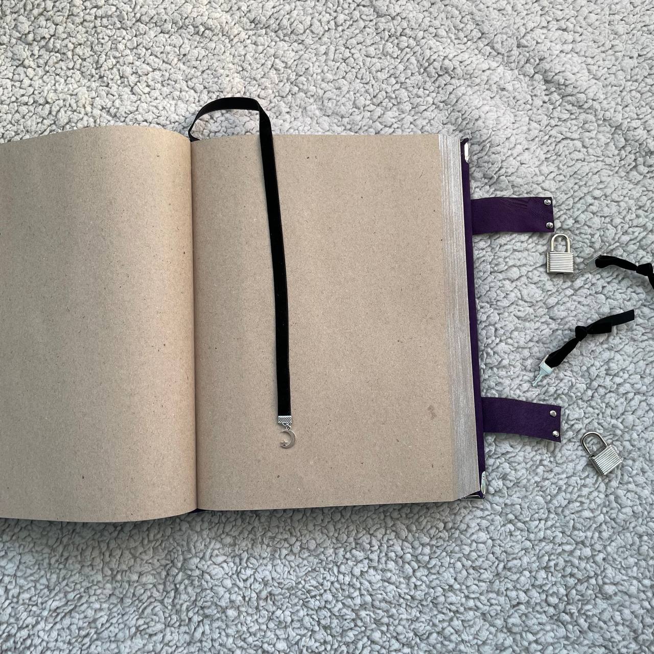 Handmade Suede Grimoire – Witchcraft Book of Shadows with Lock