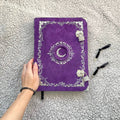Handmade Suede Grimoire – Witchcraft Book of Shadows with Lock