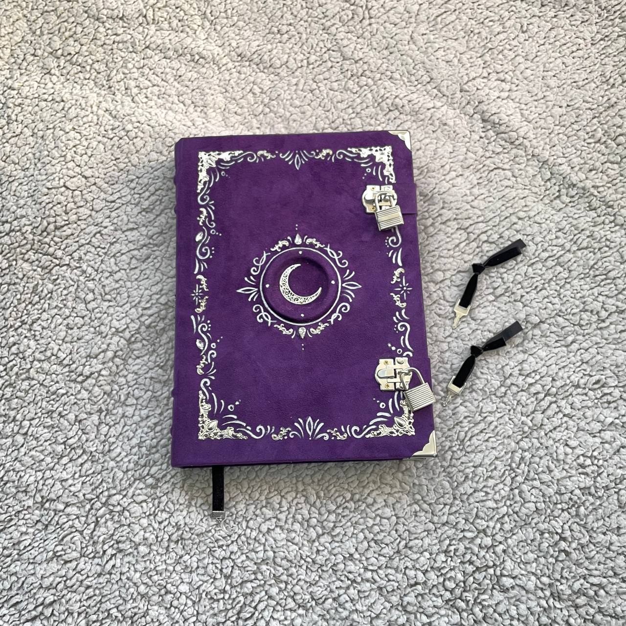 Handmade Suede Grimoire – Witchcraft Book of Shadows with Lock